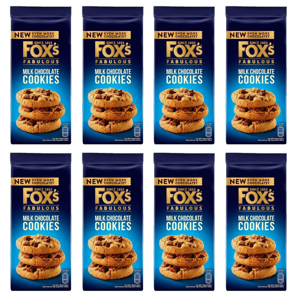 8 x Foxs Milk Chunkie Cookie 180Gm