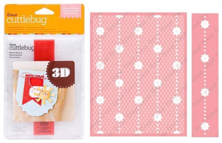 CUTTLEBUG ProvoCraft SHOWER BLOSSOM 3D Embossing Folders 3 LEVELS OF EMBOSSING