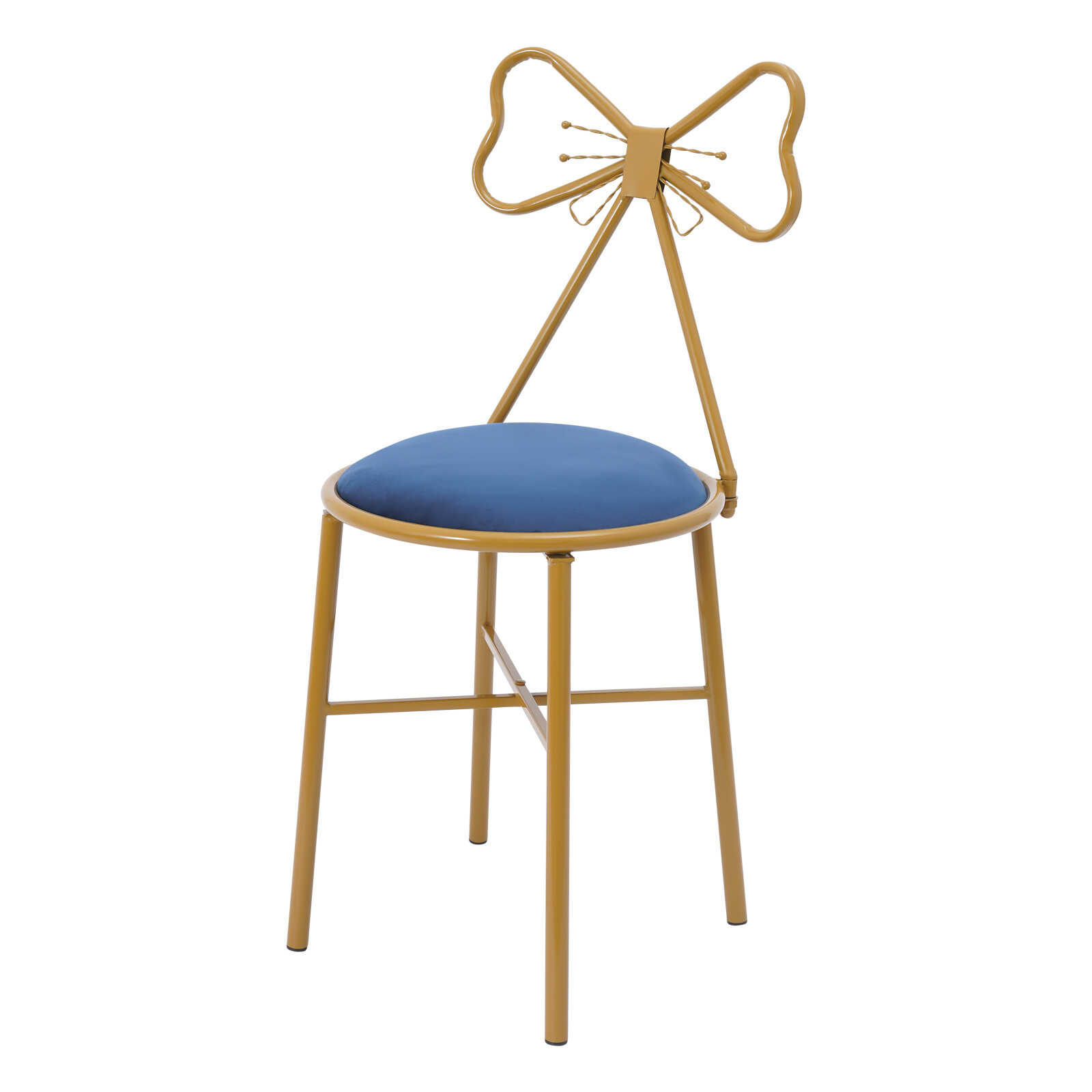 Modern Bedrooms Velvet Butterfly-Shaped Backrest Chair Makeup Stool Floor Chair