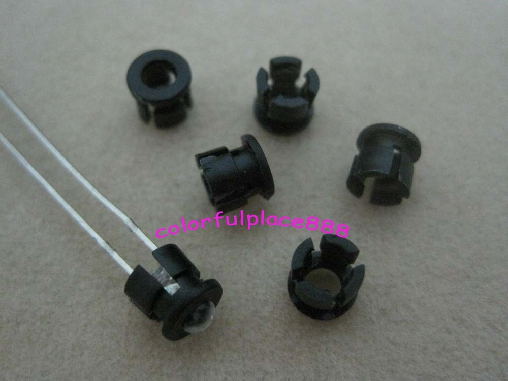1000pcs New 3mm Black Plastic LED Clip Holder Case Cup Mounting for 3mm LEDs LED