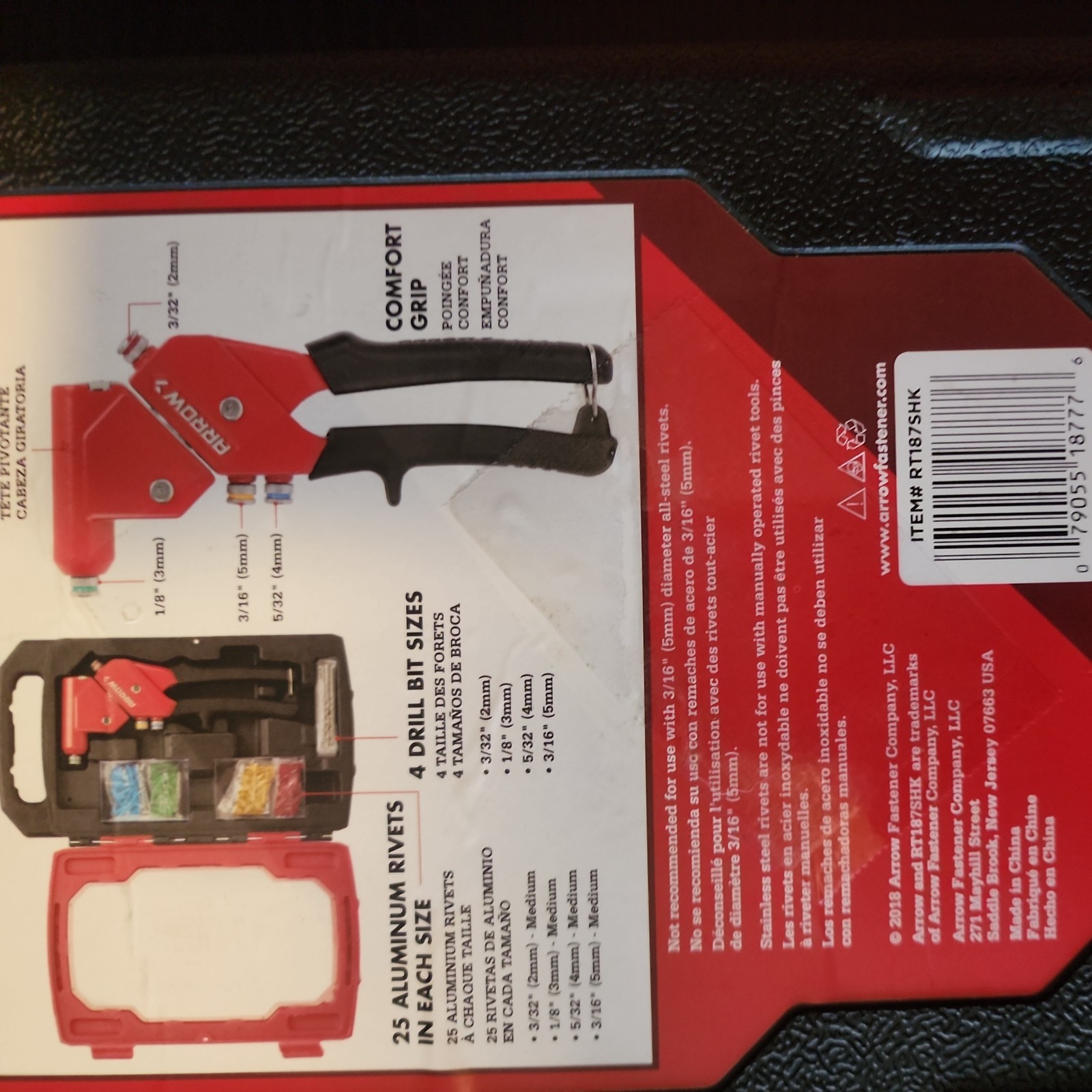 ARROW ONE HANDED SWIVEL RIVETER KIT 360 Swivel Head Quick Change Color Coded