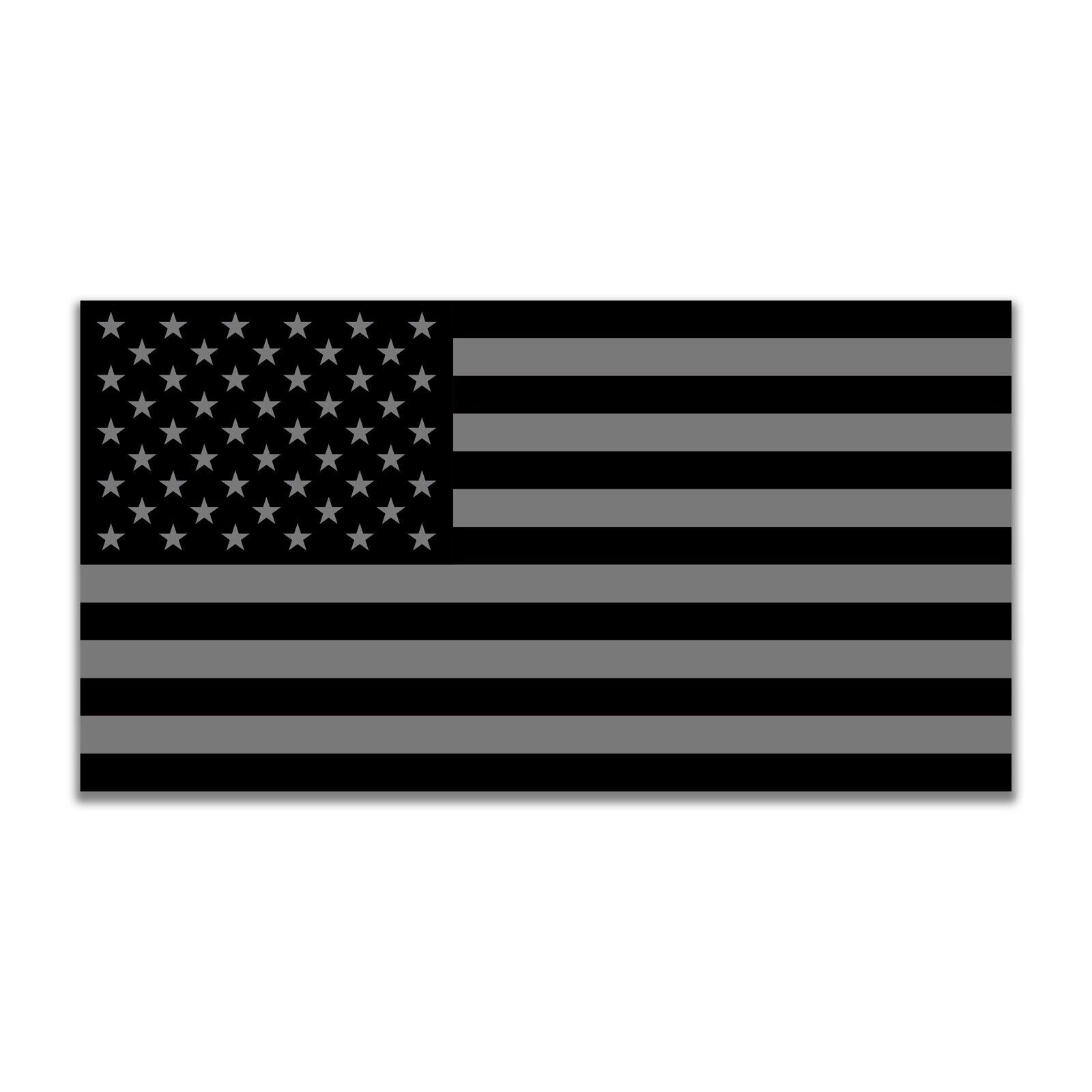 Classic Gray Subdued American USA Flag Sticker Decal