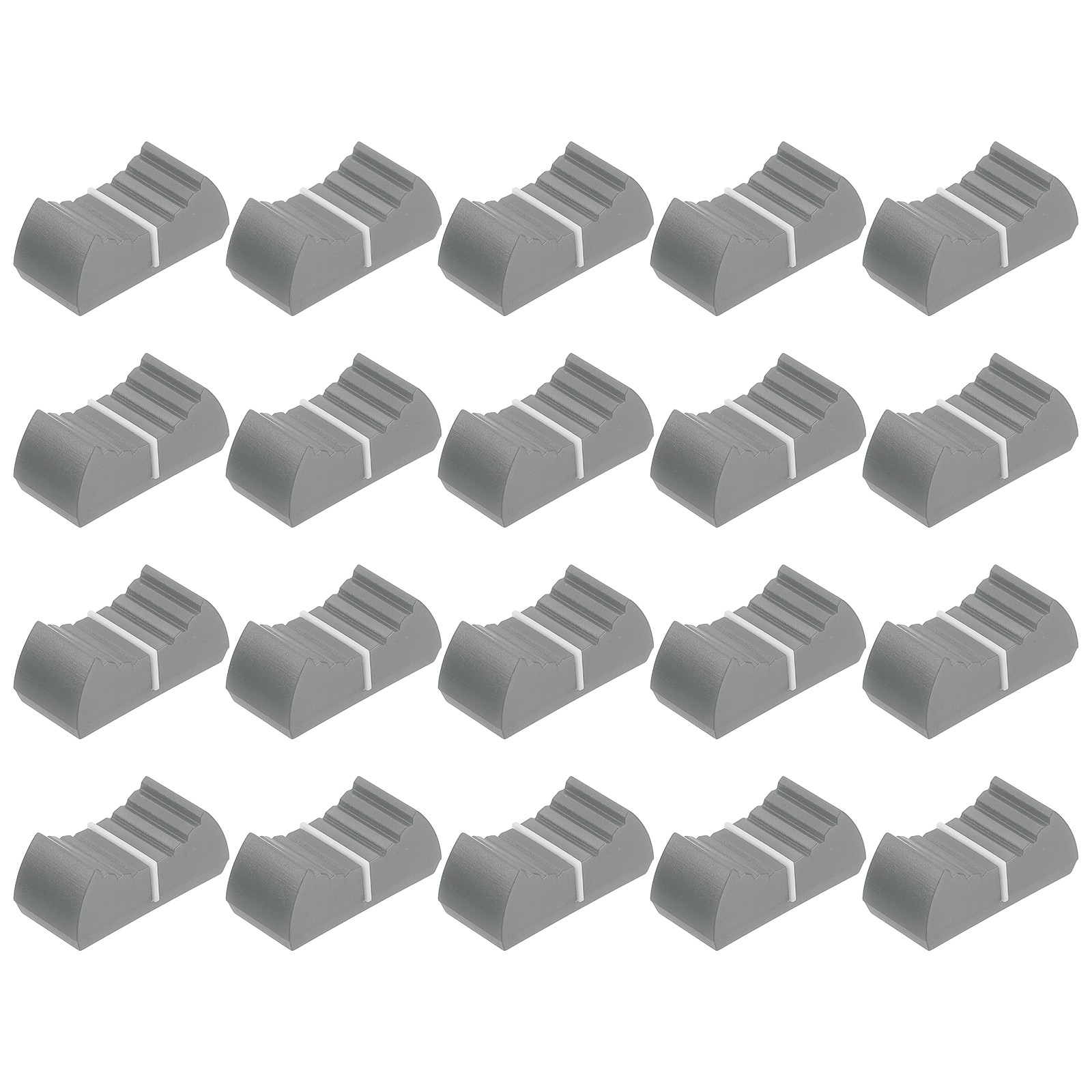 Straight Slide Potentiometer Knob 8x1mm/0.31x0.04 Inch Gray White Pack of 20