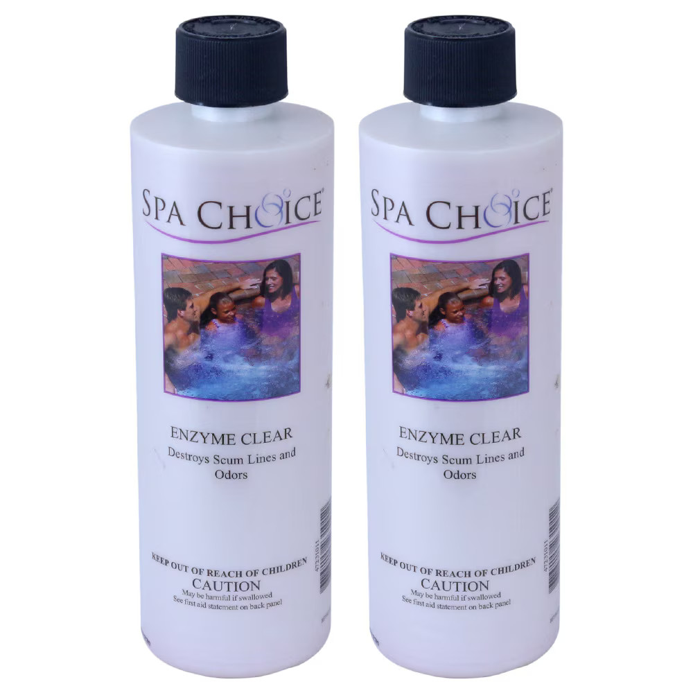 Spa Choice Enzyme Clear Hot Tub Pollen Scum & Oil Destroyer - 2 x 1 Pint