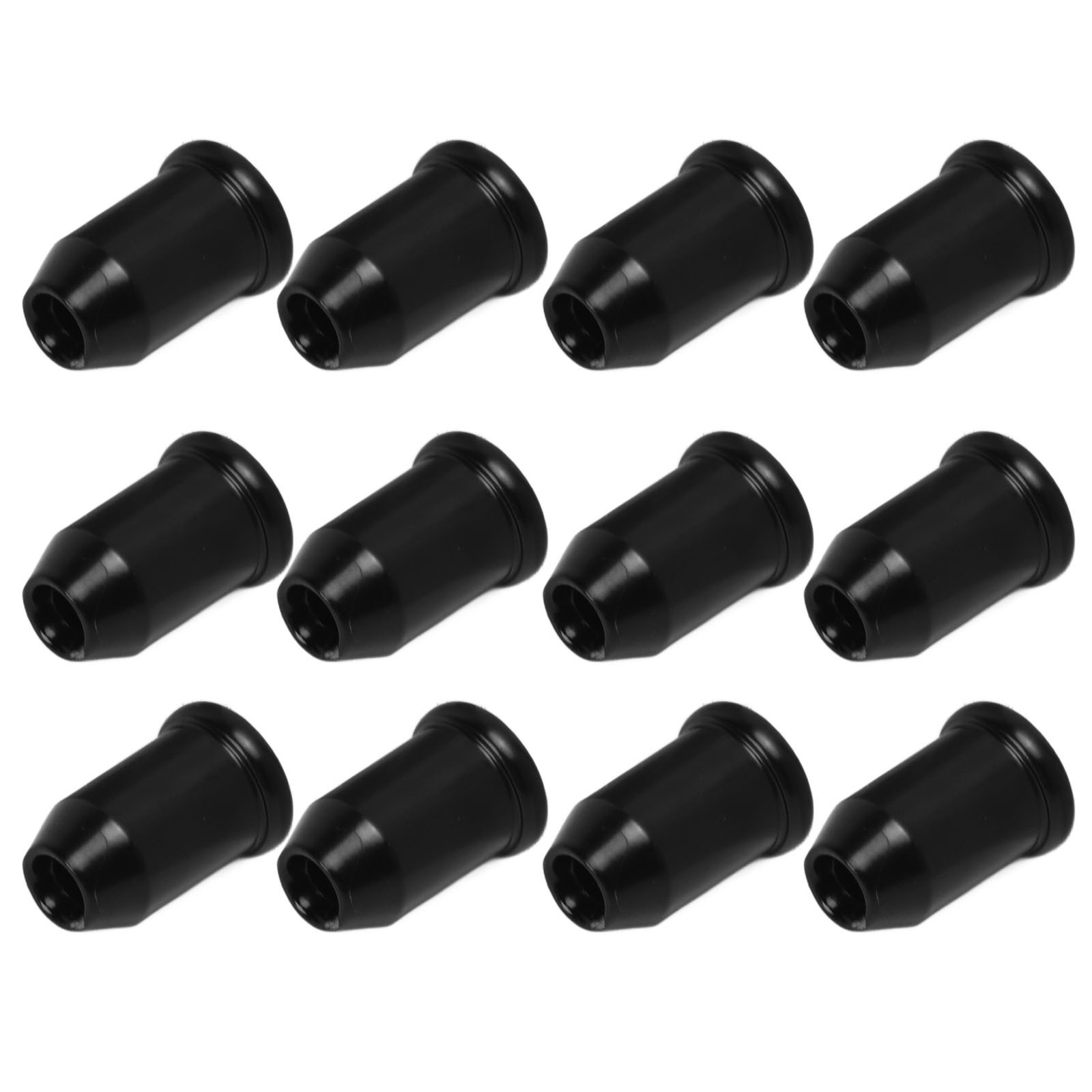 (Black)12x Guitar Ferrules String Cap Mounting Buckle Through Body Bushing ECA