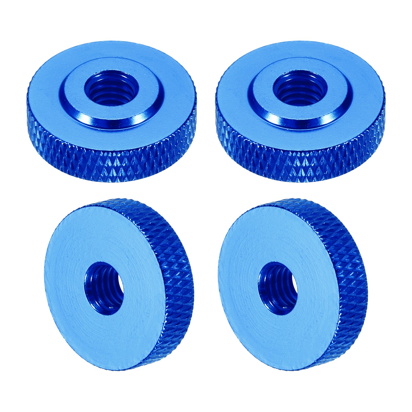 4Pcs M6x20mmx6mm Shoulder Knurled Thumb Nuts, Blue