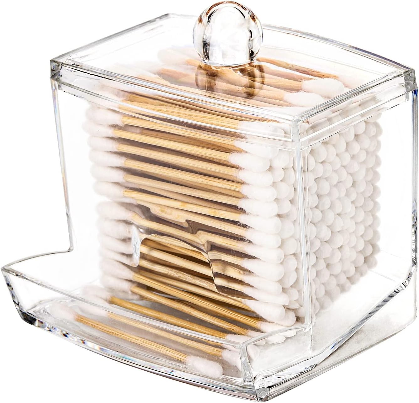 10oz Qtip Holder Dispenser Big Clear Bathroom Organizer Accessories Decor for