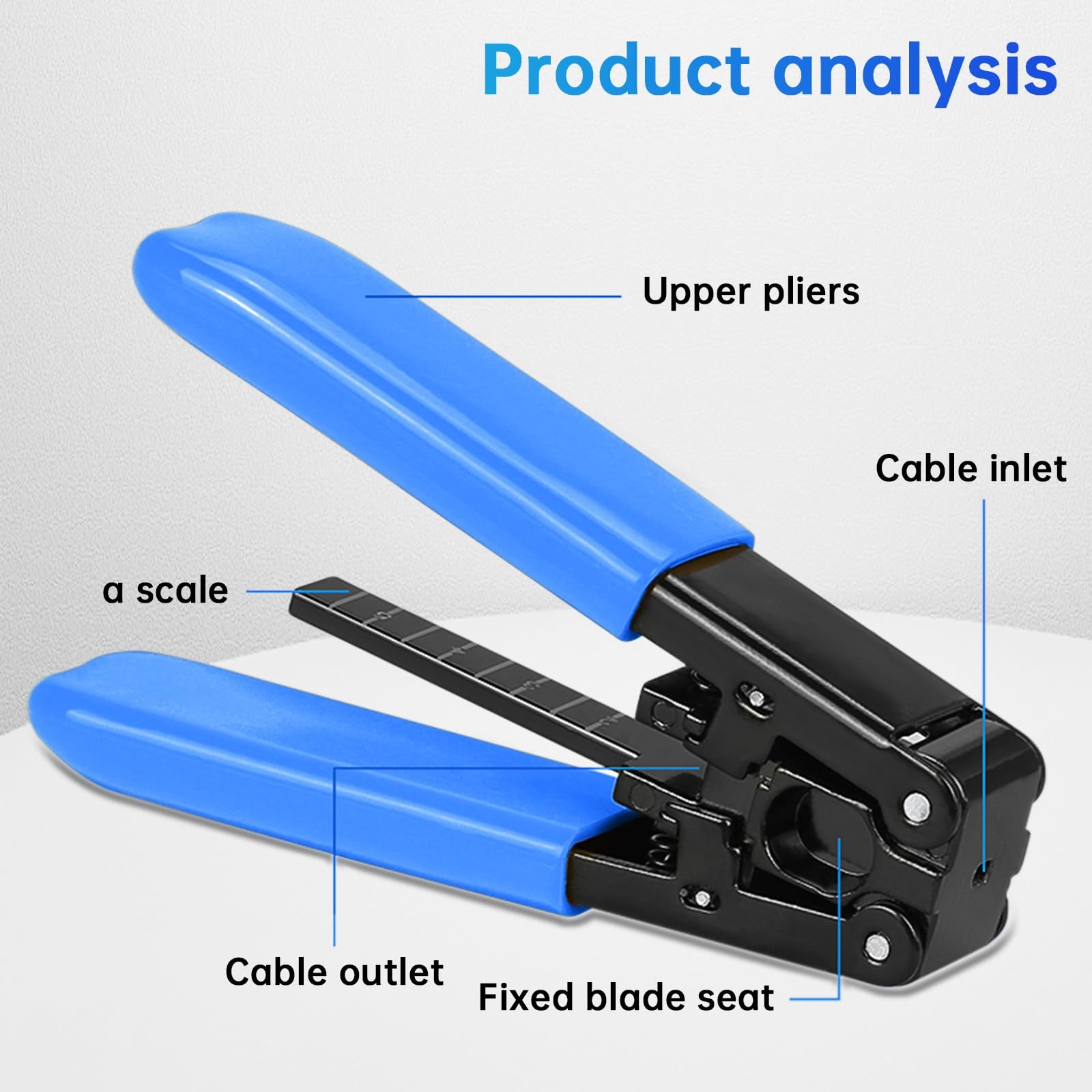 Fiber Optic Drop Cable Stripper for 3.0 mm x 2.0 mm FTTH Plier Tool Blue