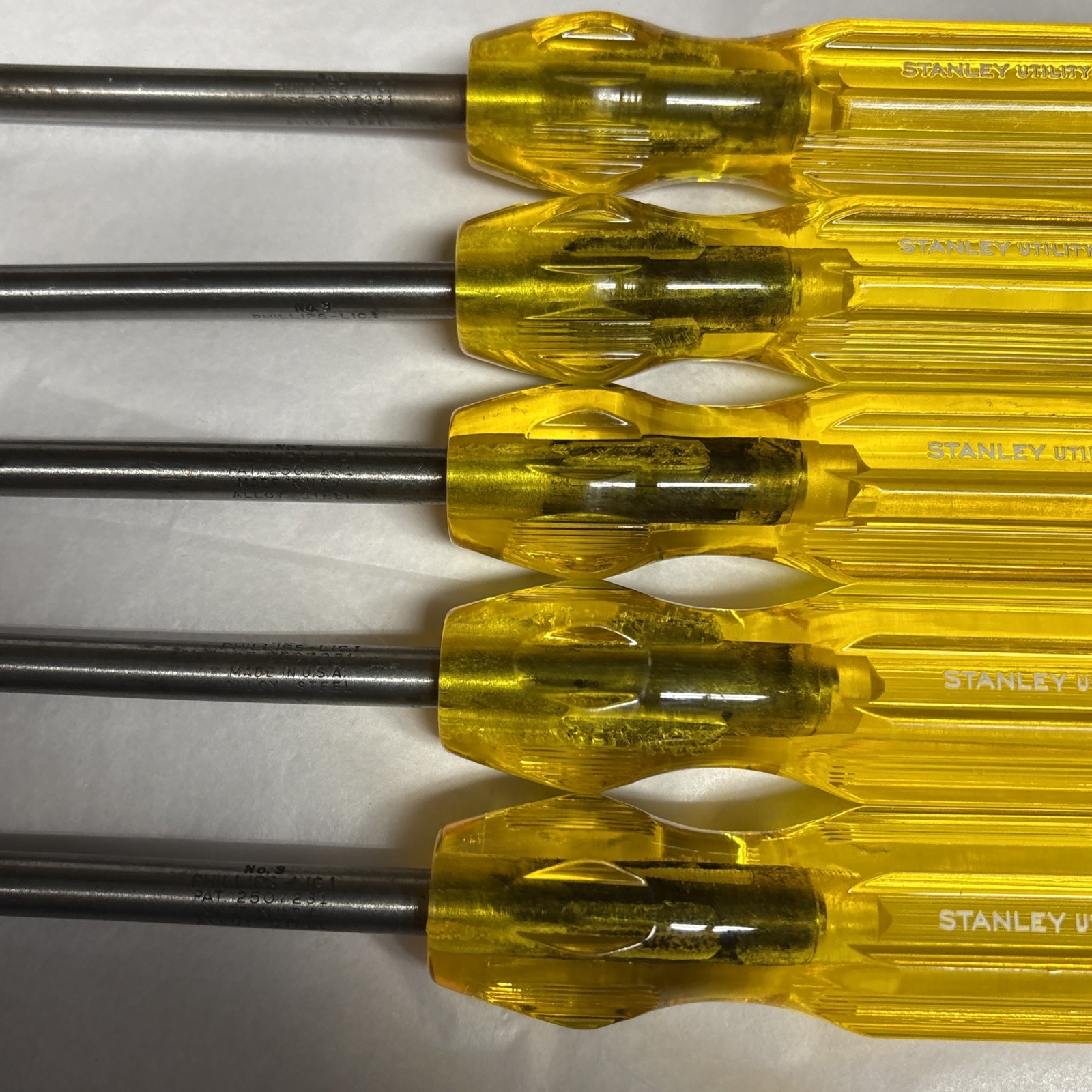 Vintage Stanley Utility 703-3 Phillips Head #3 Tip Screwdriver USA Lot Of 5 NOS