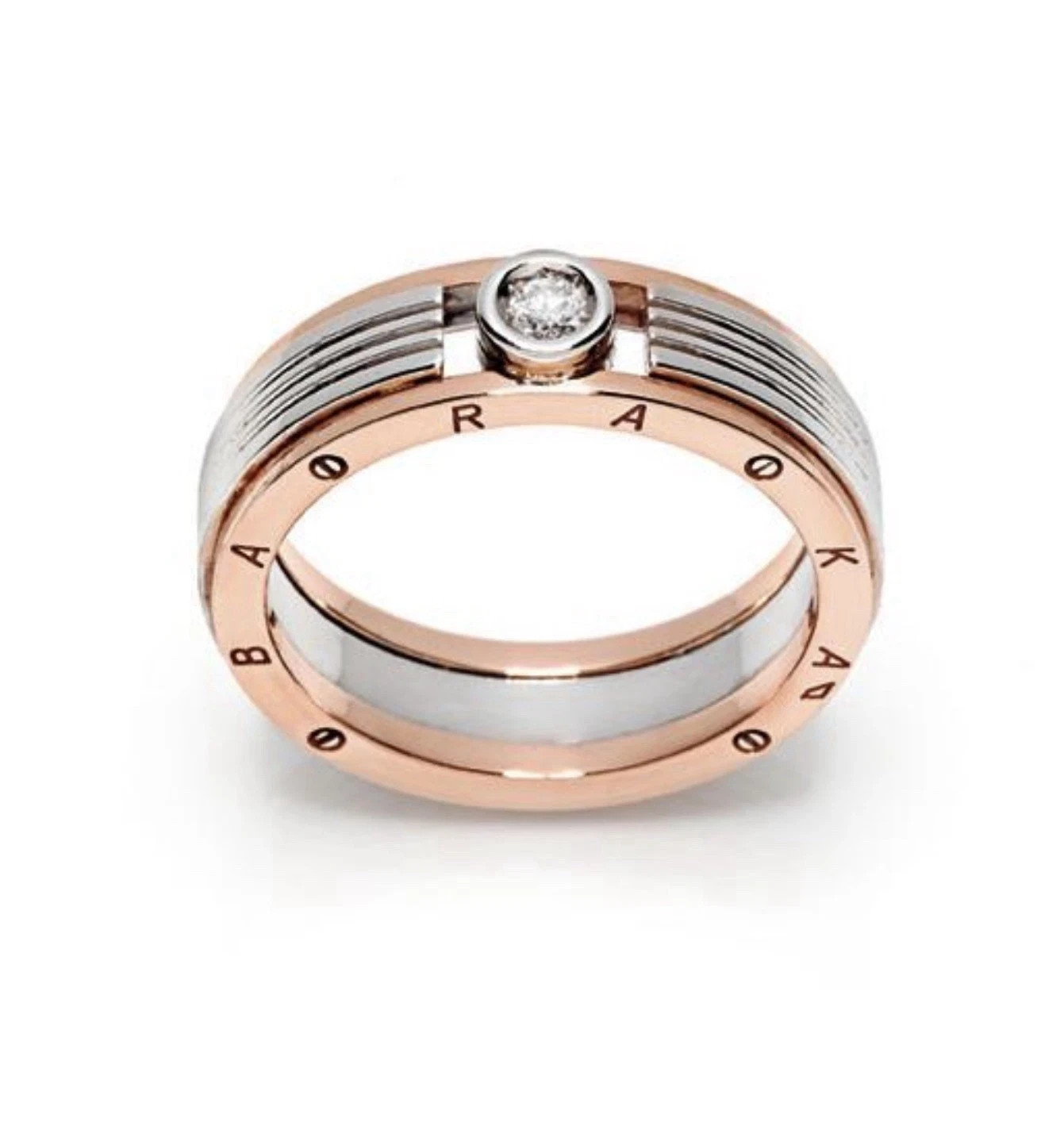 BARAKASZ. 9.5 Men's Rose & White Gold White Diamonds Ring  AN211461BRLU210008