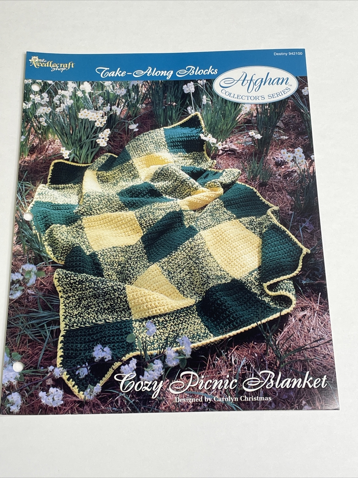 Cozy Picnic Blanket Afghan Take Along Blocks Crochet Pattern Needlecraft Shop