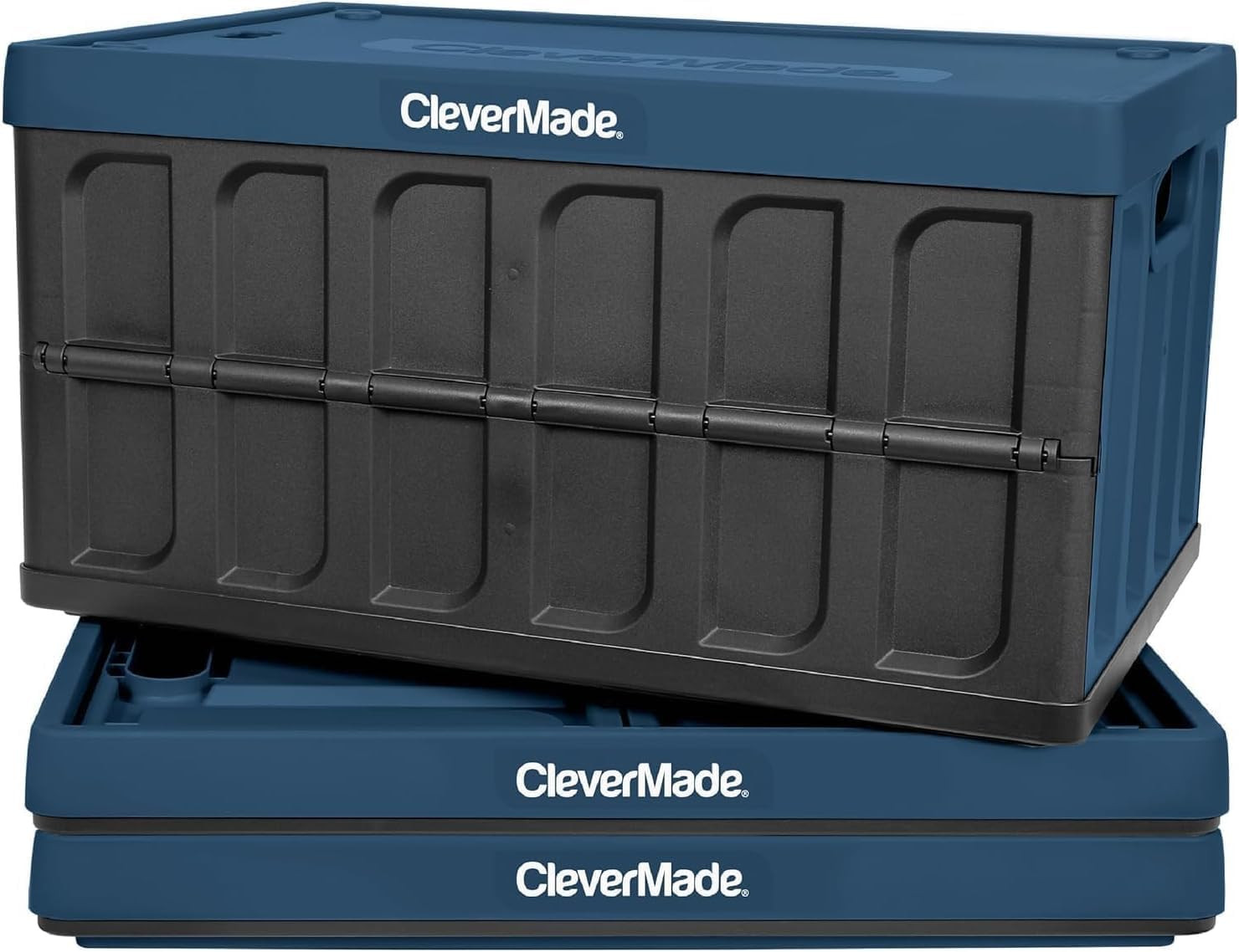 Collapsible Storage Bins with Lids (62L, 3 Pack) – Heavy Duty Foldable Plastic S