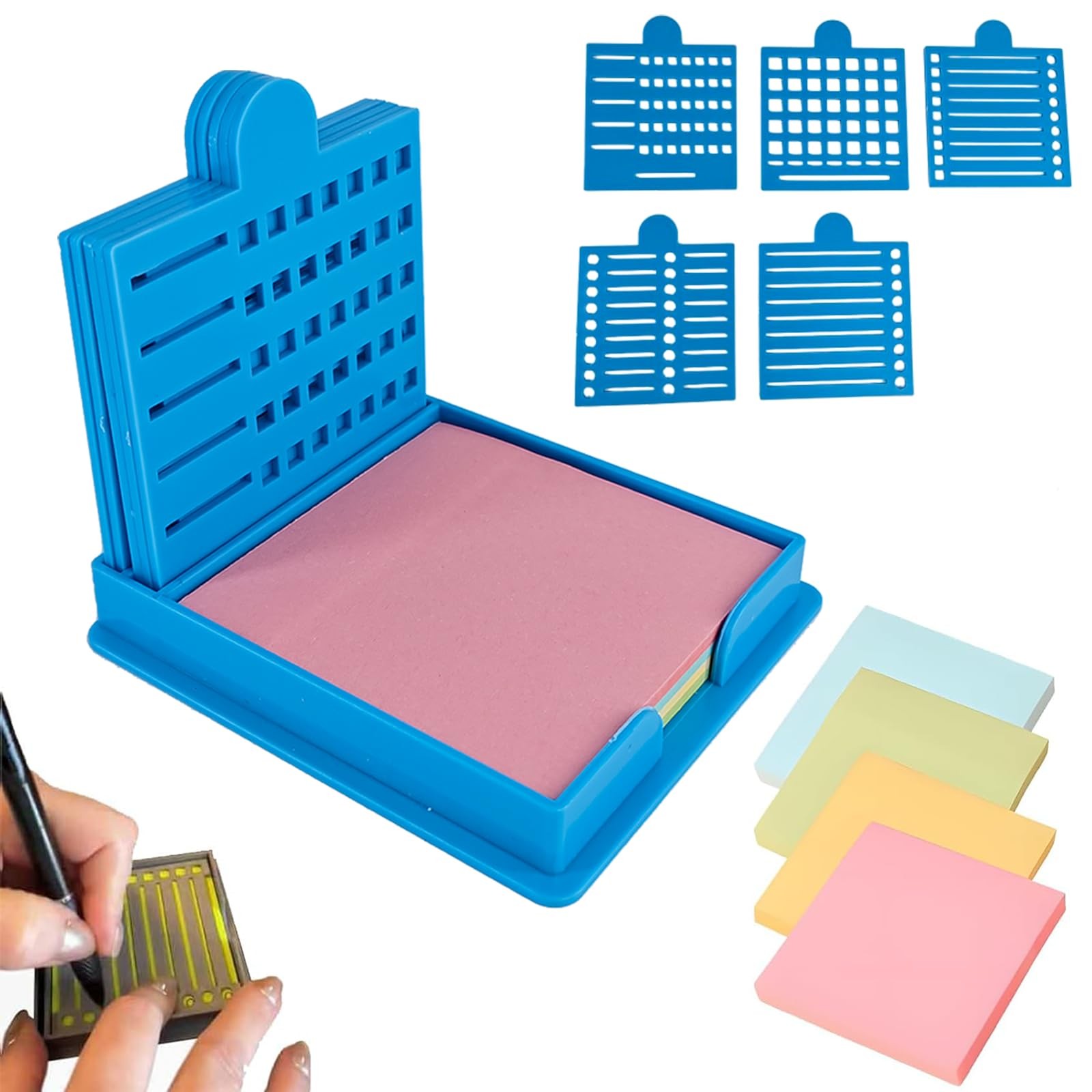 2025 New Sticky Note Stencil, Sticky Note Holder with Five Templates, Suitable f
