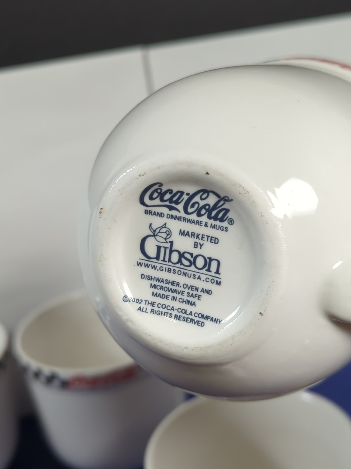 COCA-COLA Coke 4 COFFEE CUPS Black White Red Excellent Condition!!
