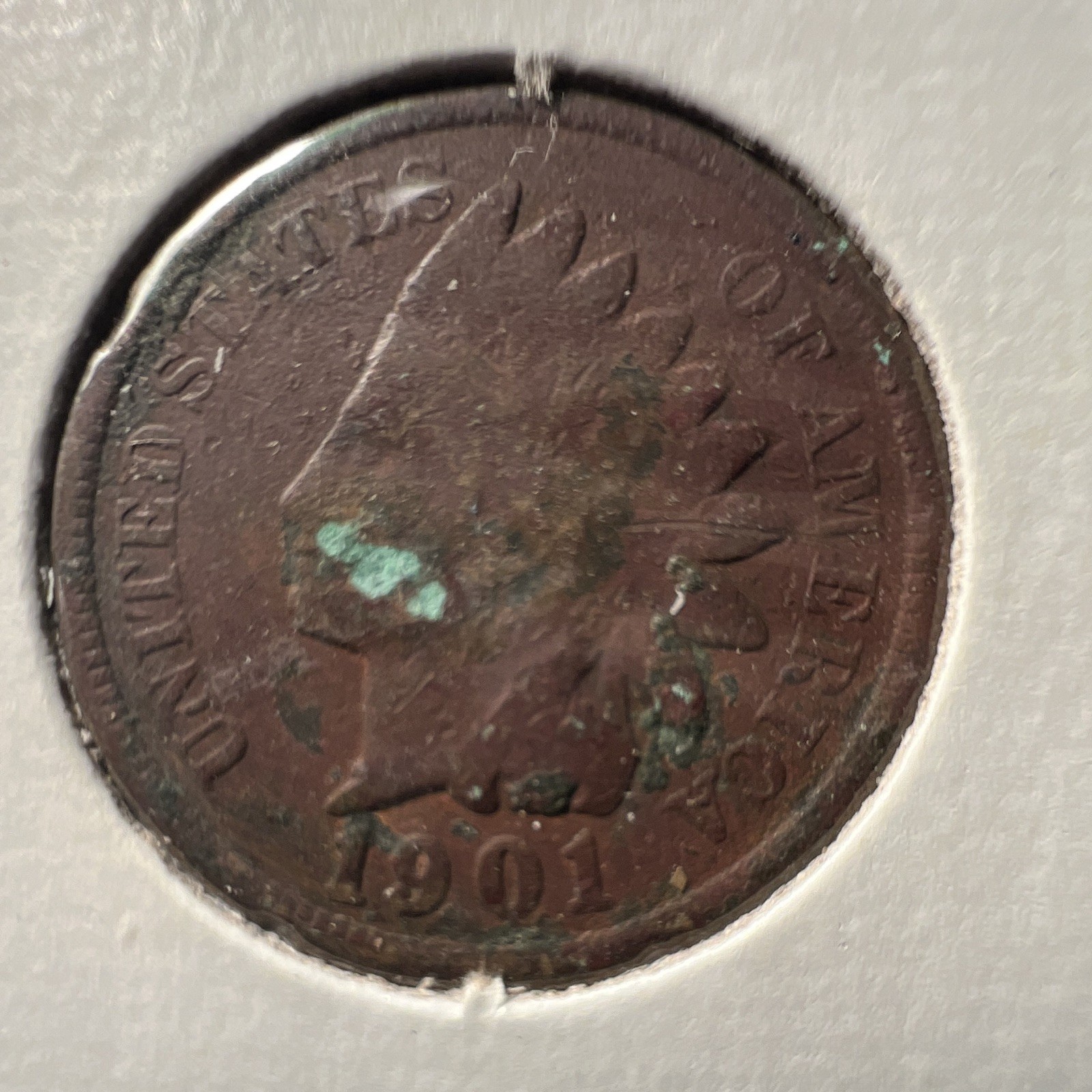 1901 Indian Head Small Cent Penny BN, Philadelphia, Bronze KM#90