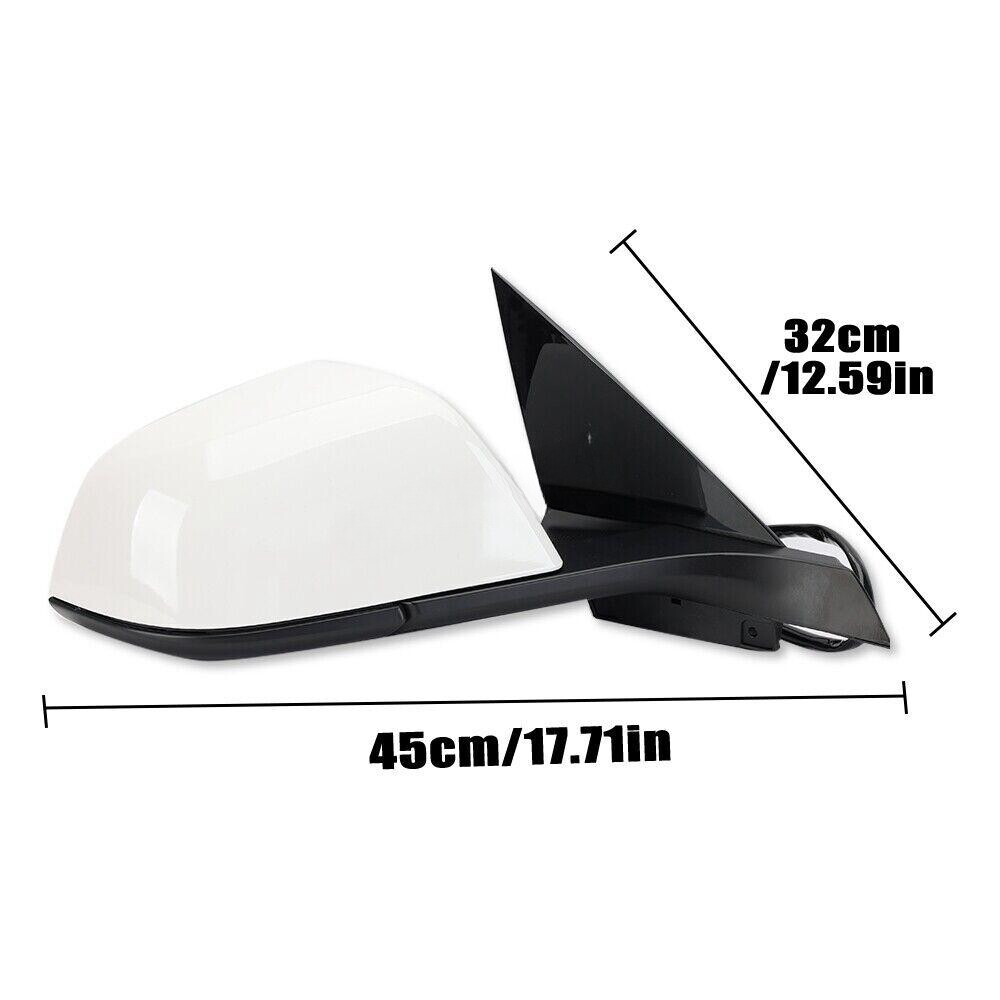 White Right Passenger Side Mirror Heated Power Fold Fit Tesla Model 3 2017-2023