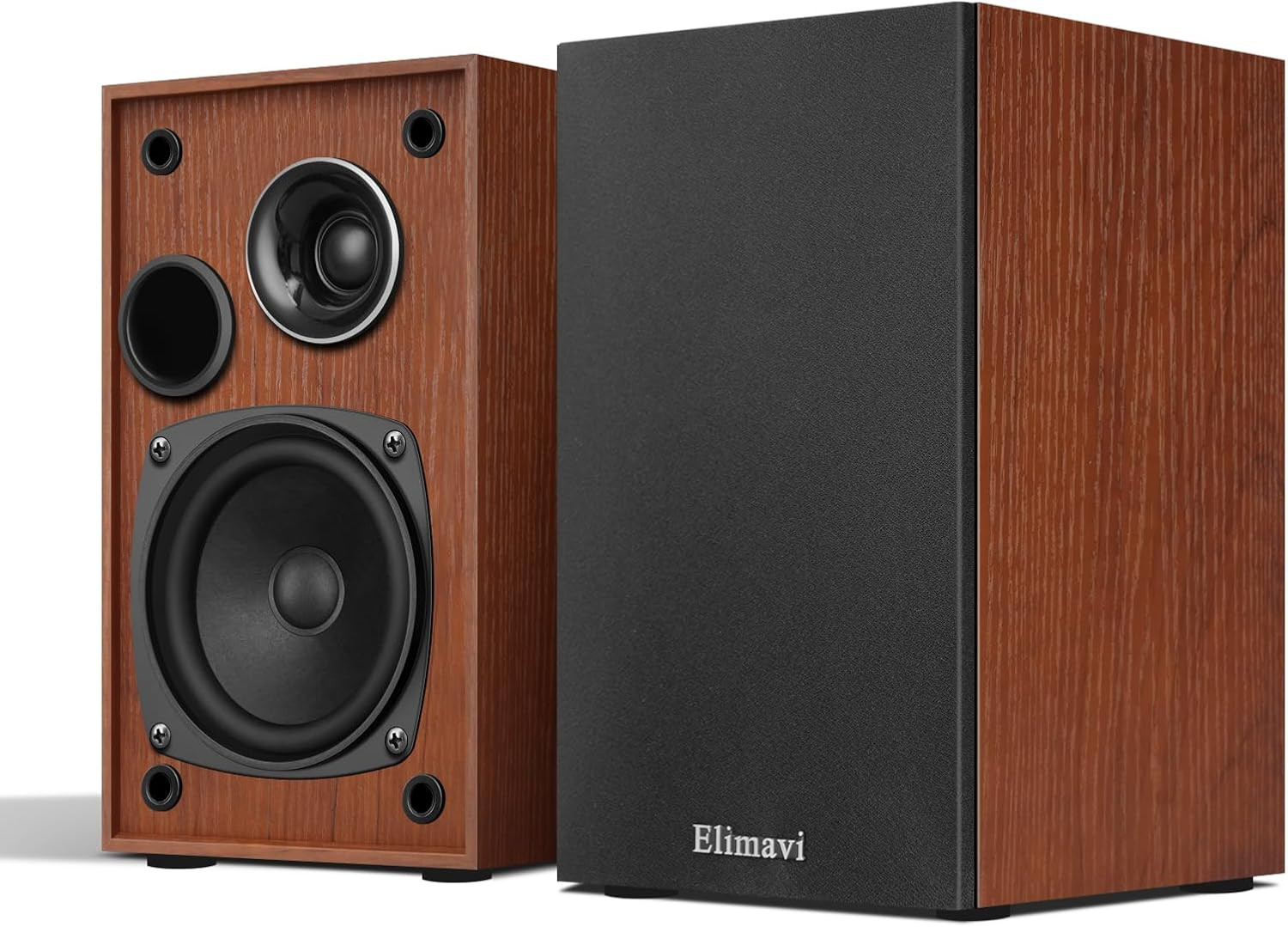 Passive Bookshelf Speakers, 2-Way Design with 4" Woofer & 1" Silk Horn Tweeter,