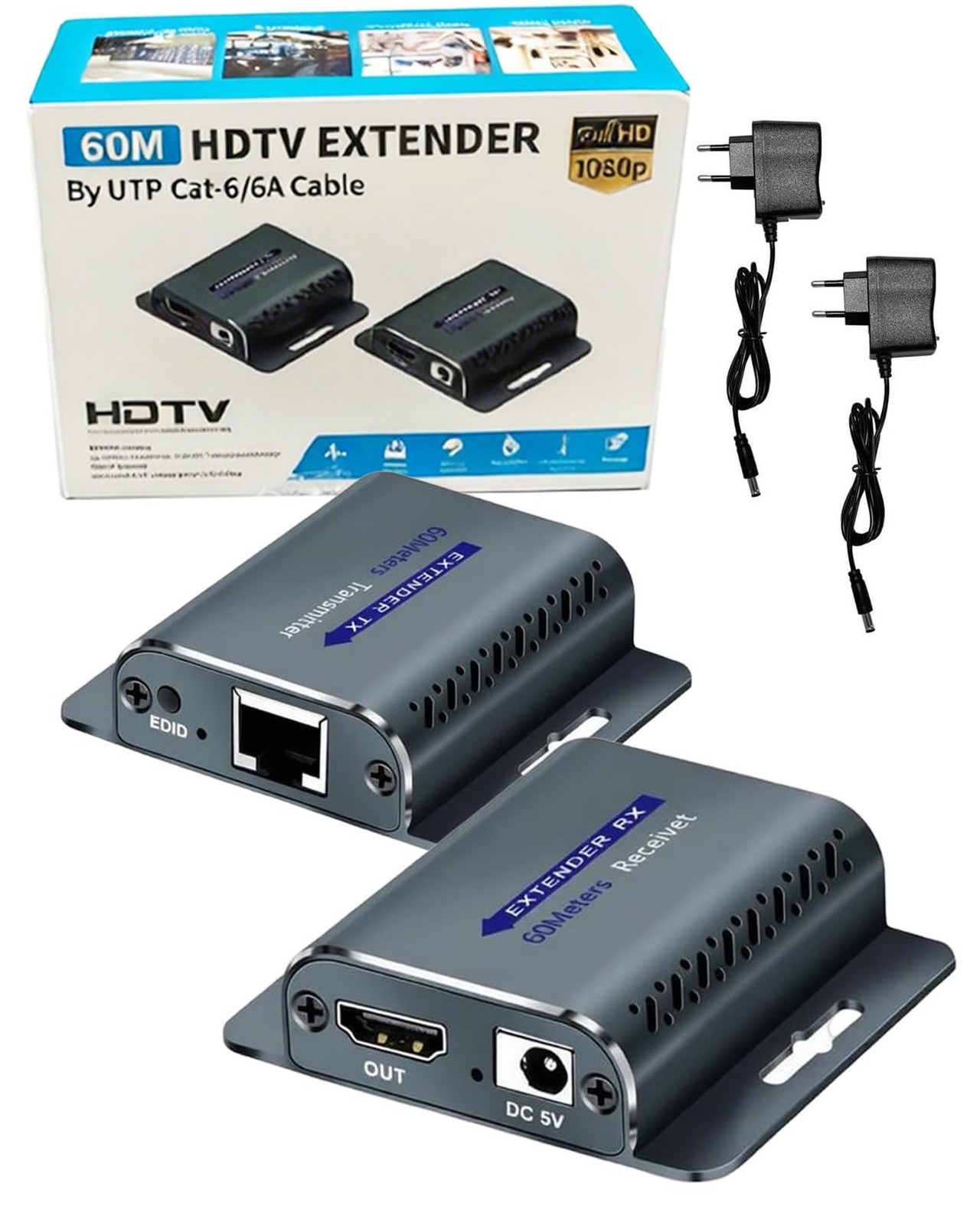 HDMI Extender Over CAT5e/6,HDMI Over Ethernet, HDTV Extender Over Single Cat6...