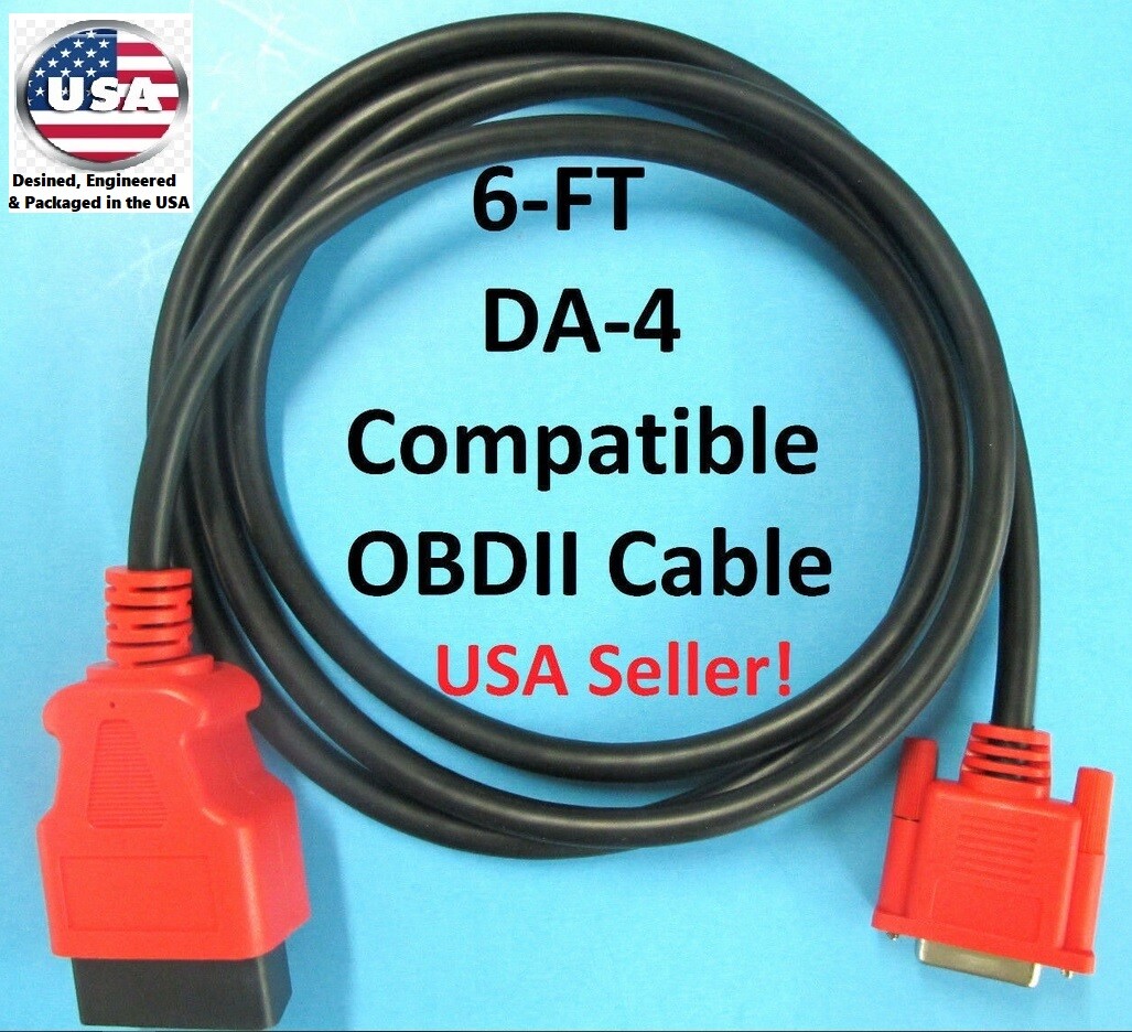 6FT OBDII OBD2 Cable Compatible with DA-4 for Snap On Scanner ETHOS TECH EESC321