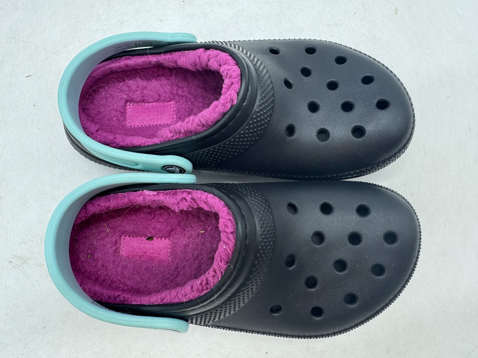 Crocs Classic Lined Clogs Womens Black Rubber Slip-On Lightweight Comfort - 6