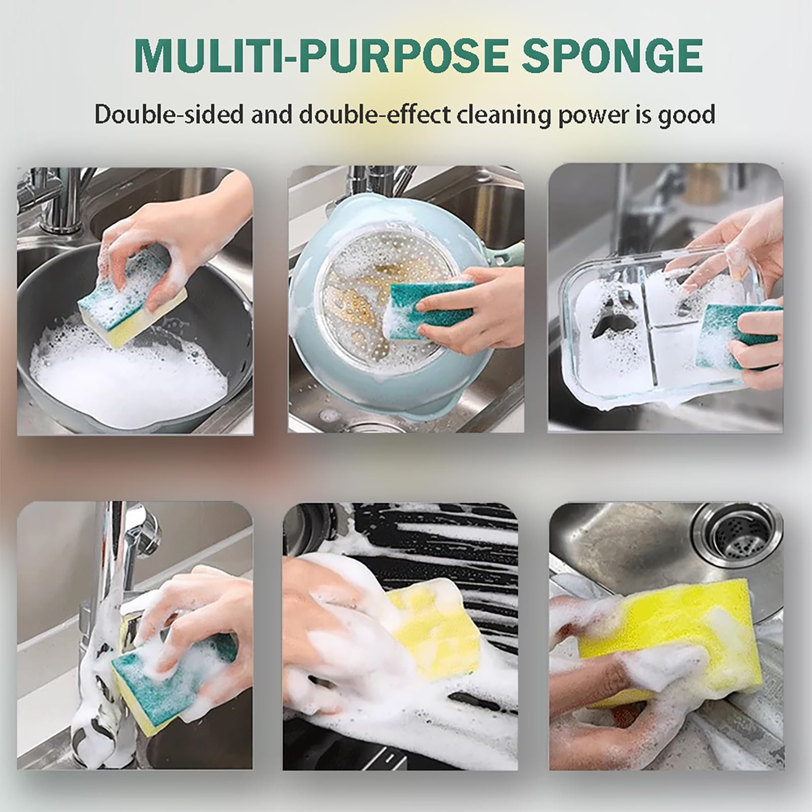 Kitchen Scrub Sponges 32 Count, Non-Scratch Dish for Dfg