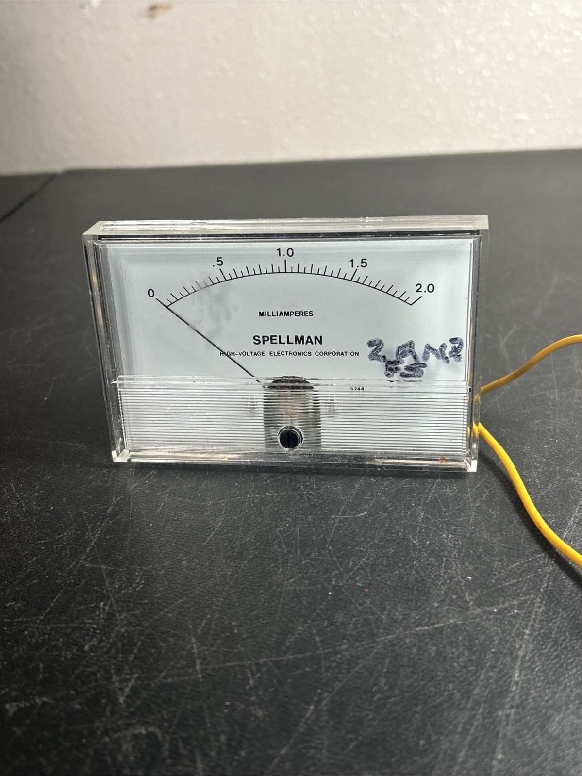 Spellman Electronics analog DC panel meter 0-2.0