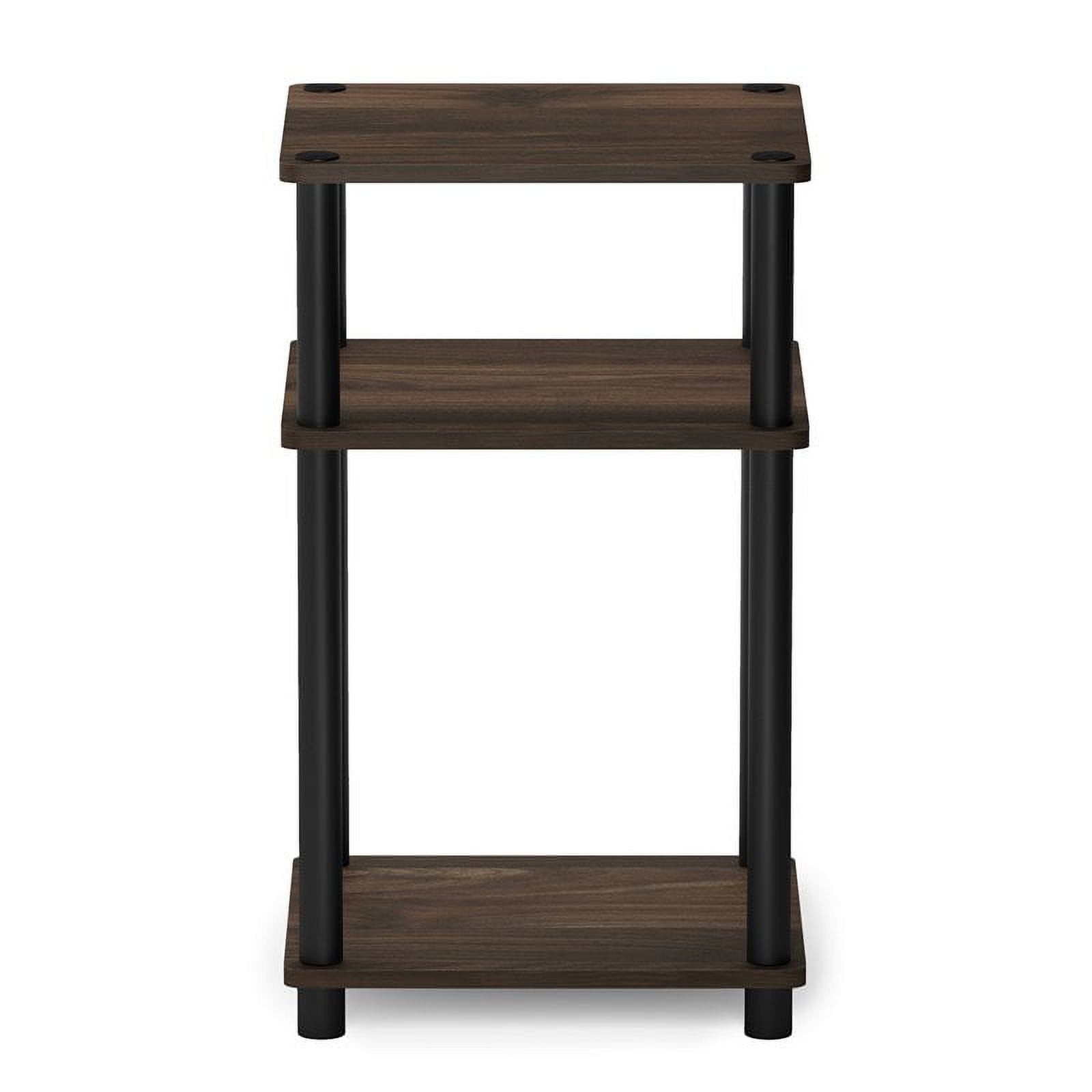 Just 3-Tier Turn-N-Tube End Table, 1-Pack, Columbia Walnut/Black