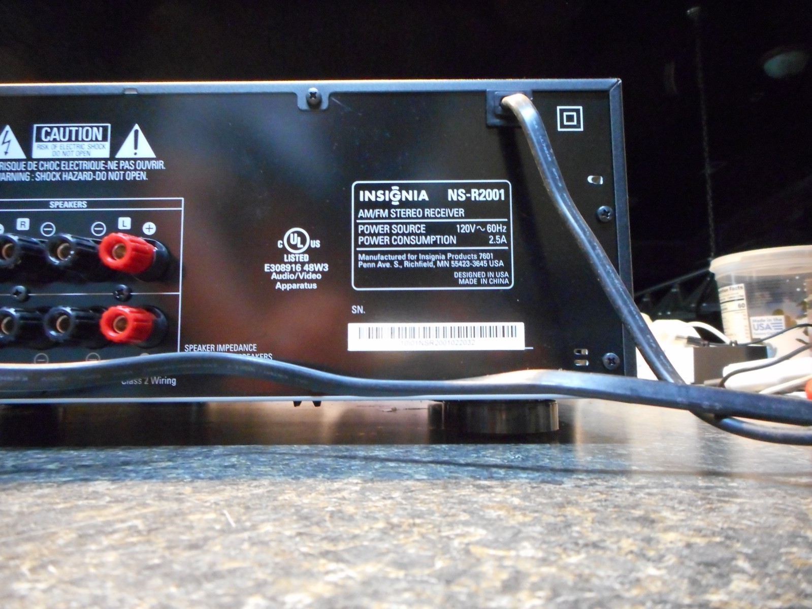 Insignia NS-R2001 AM/FM Stereo Receiver Amplifier Audio Component System