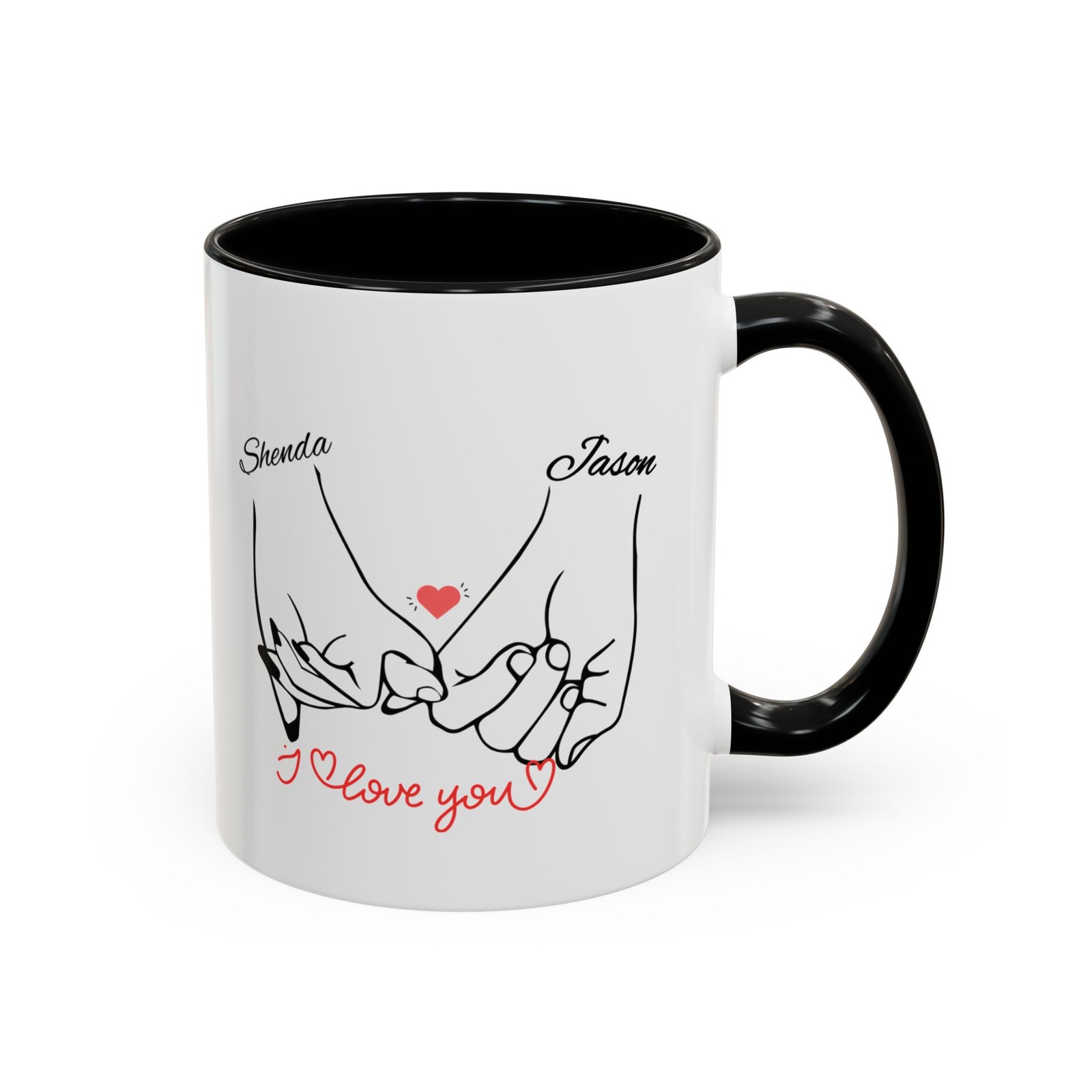 Pinky Promise Mug, Accent Coffee Mug 11oz or 15oz | Personalized Funny Valentine