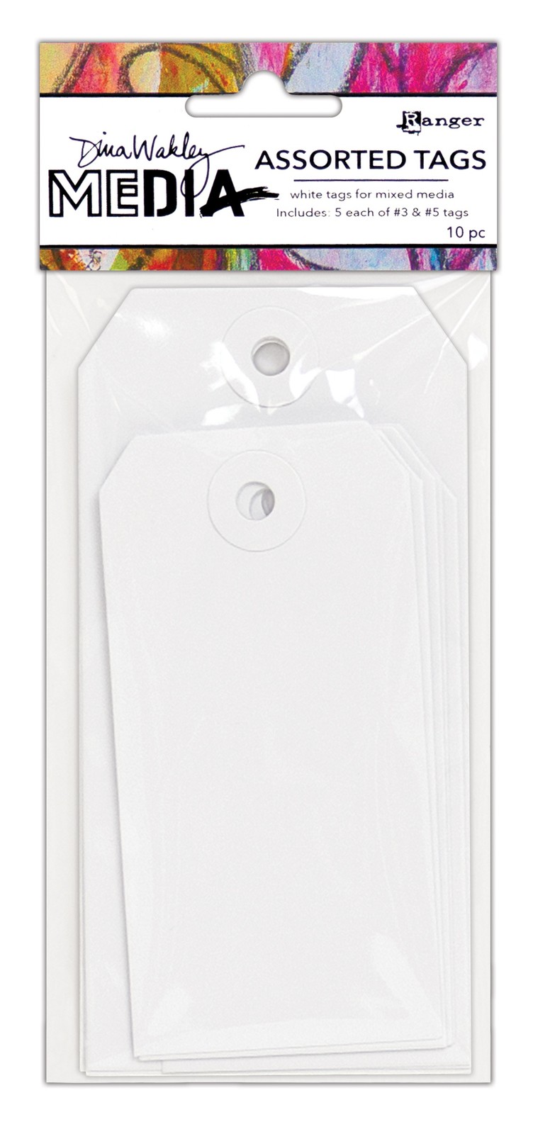 Dina Wakley Media White Tags #3 & #5