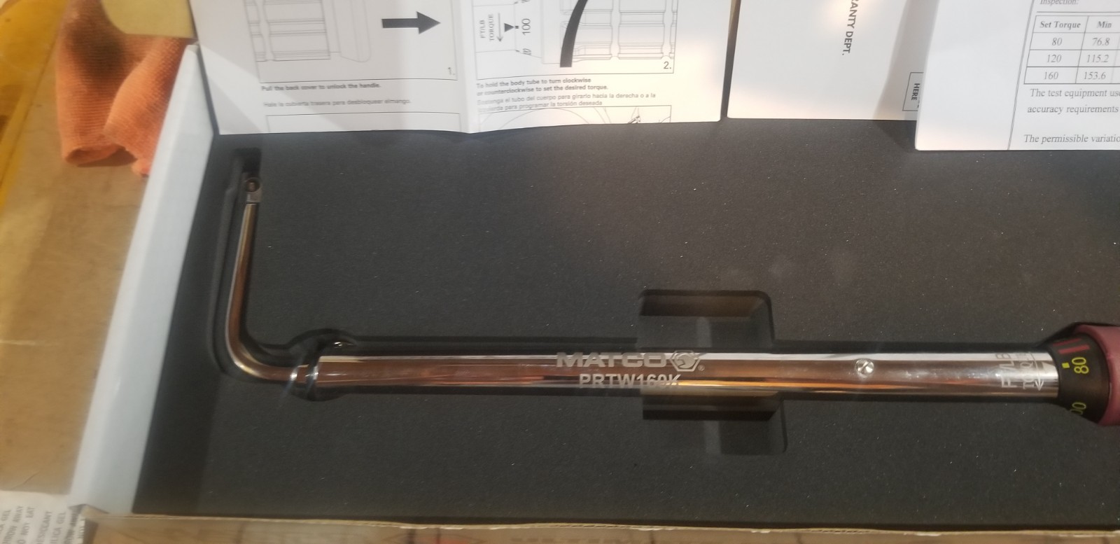Matco Tools 1/2" Drive Ultimate Preset Lugnut Torque Wrench - PRTW160K