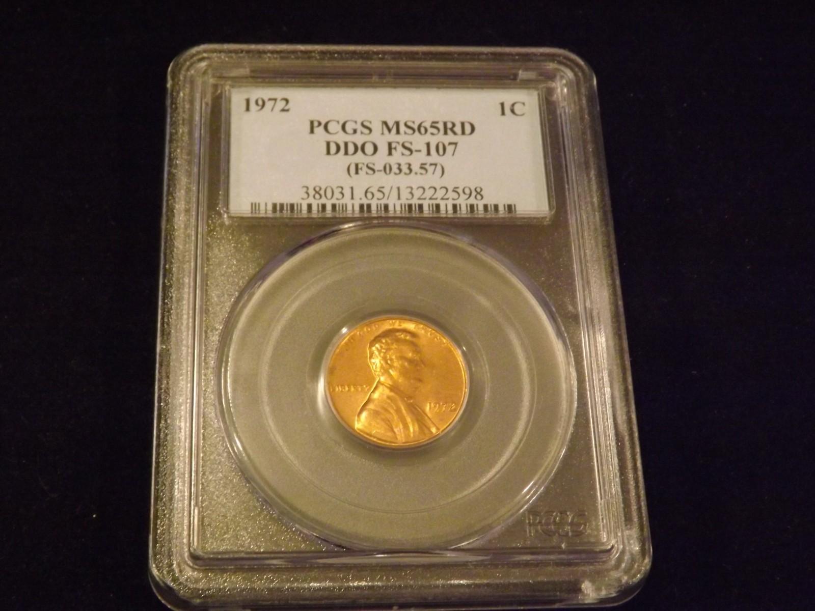 1972-S   1 C         Lincoln Cent         DDO          PCGS  MS 65 RD