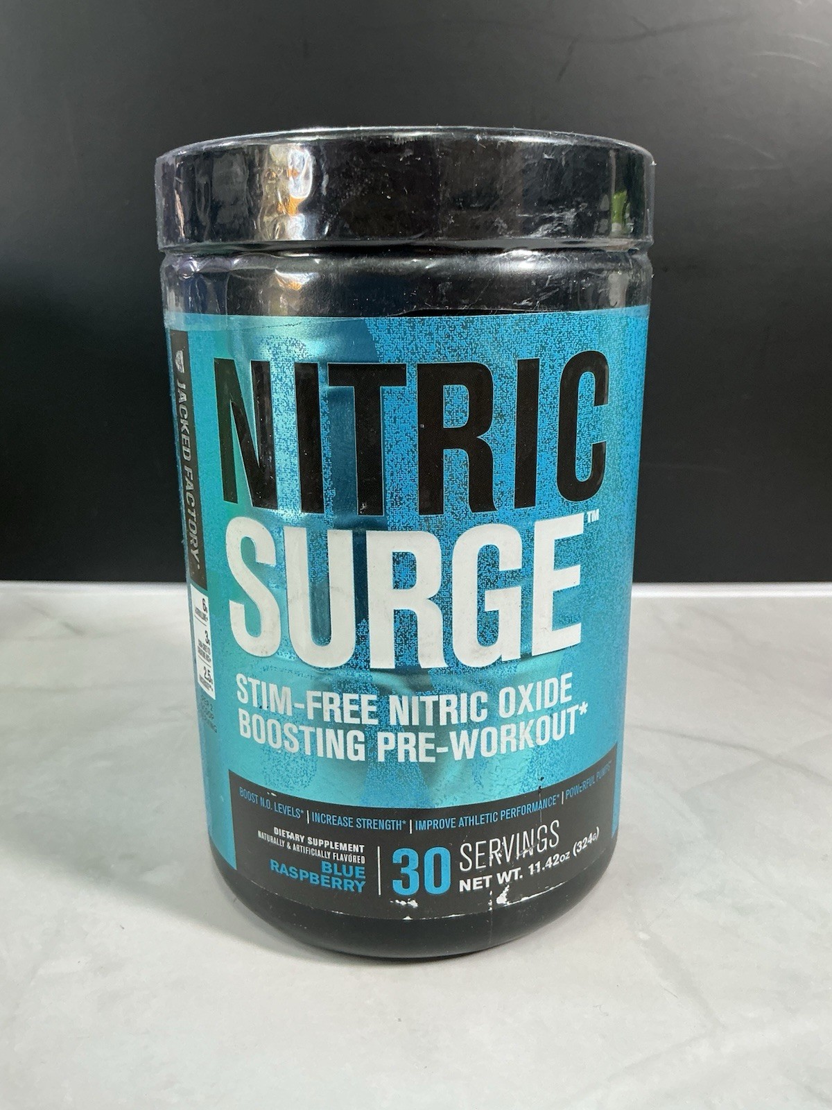 Nitric Surge Stim Free pre Workout Blue Raspberry 11.42oz