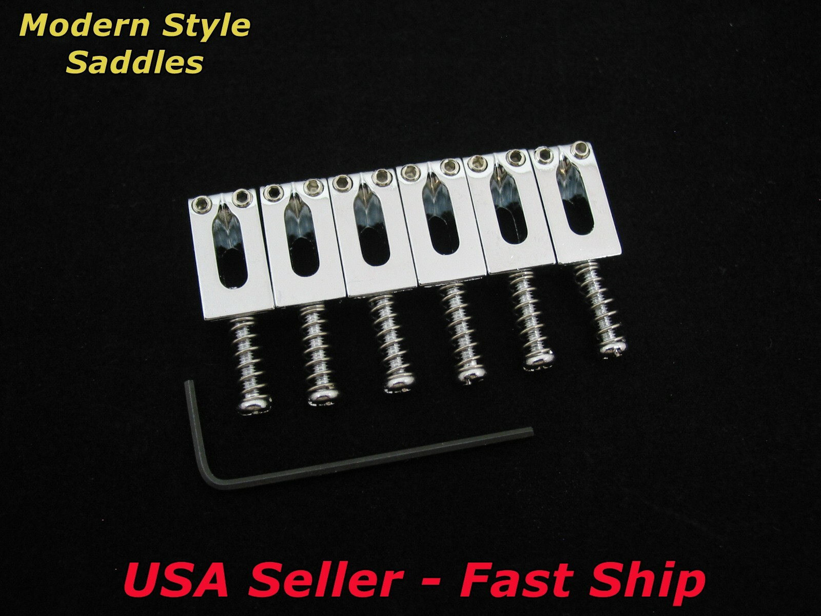 Bridge Saddles For Stratocaster Telecaster Squier & Strat Style Guitars - Chrome