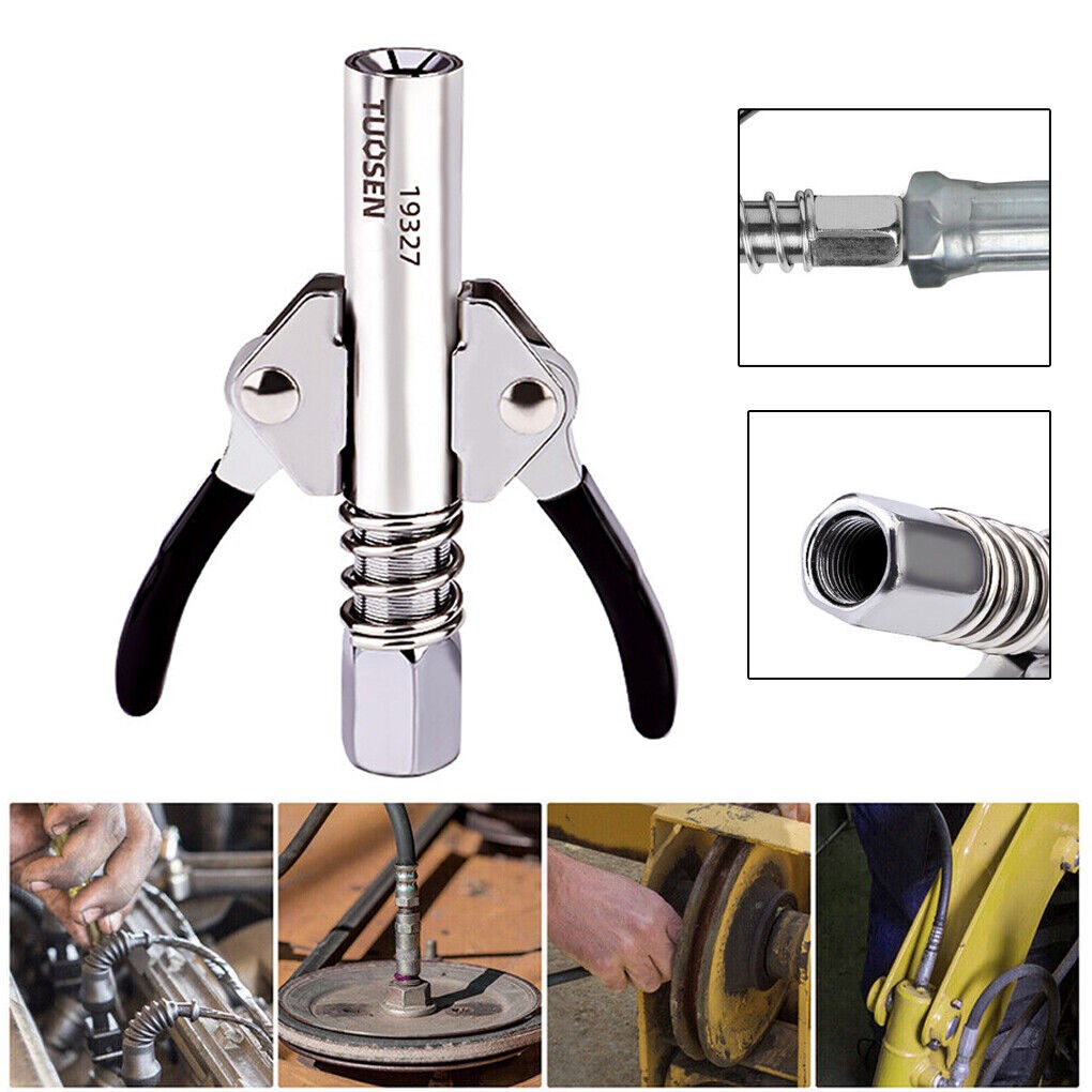 Grease Tool Coupler Quick Lock and Release Double Handle 10000 PSI High Pressure