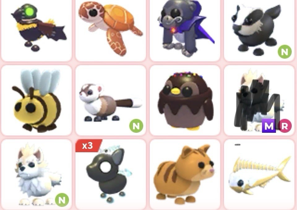 Adopt Me! Neon Pets Bundle - Flyable & Rideable Digital Game Item/Asset (CA ONLY