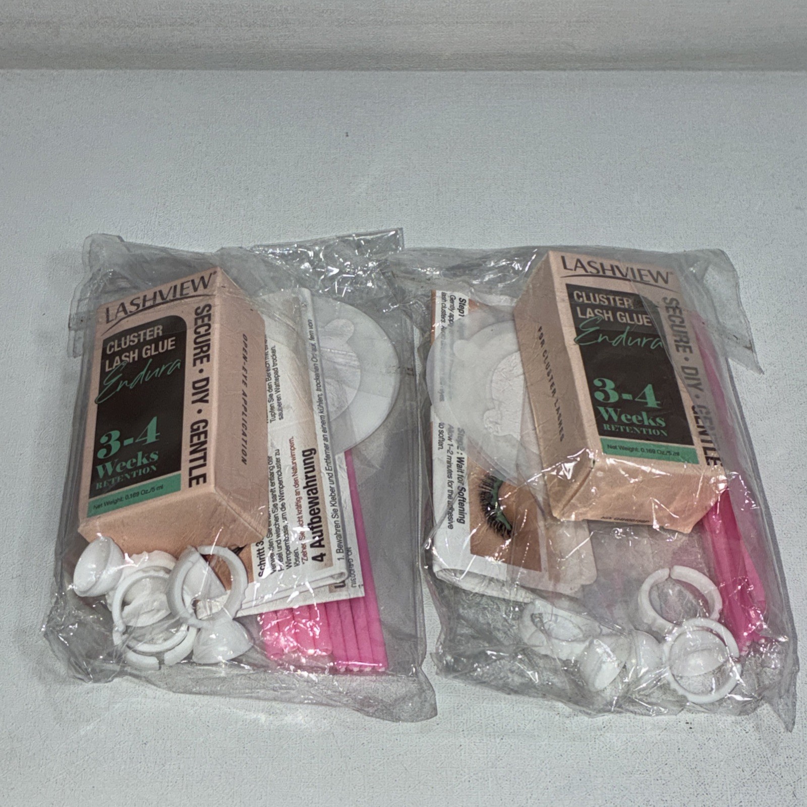 2 New Lashview Cluster Lash Glue Kits, 3-4 Weeks Retention