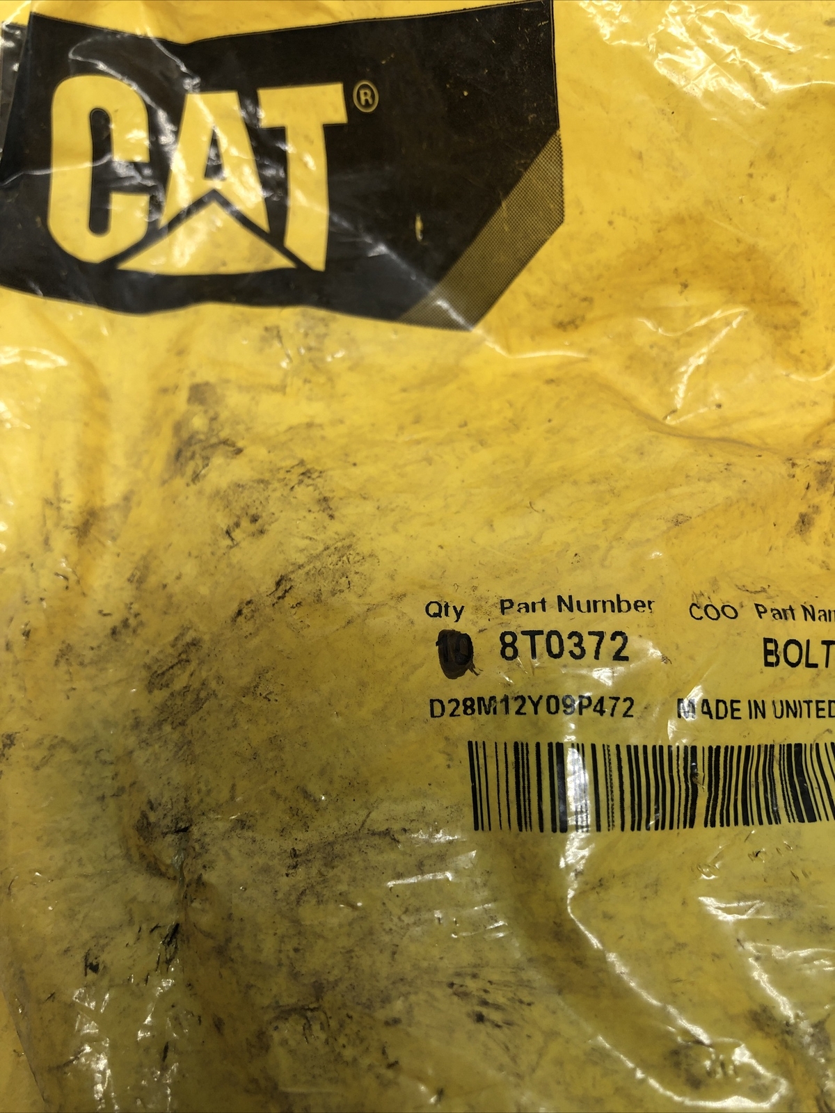 Caterpillar (Cat) 8T-0372 or 8T0372 Hex Head Bolt