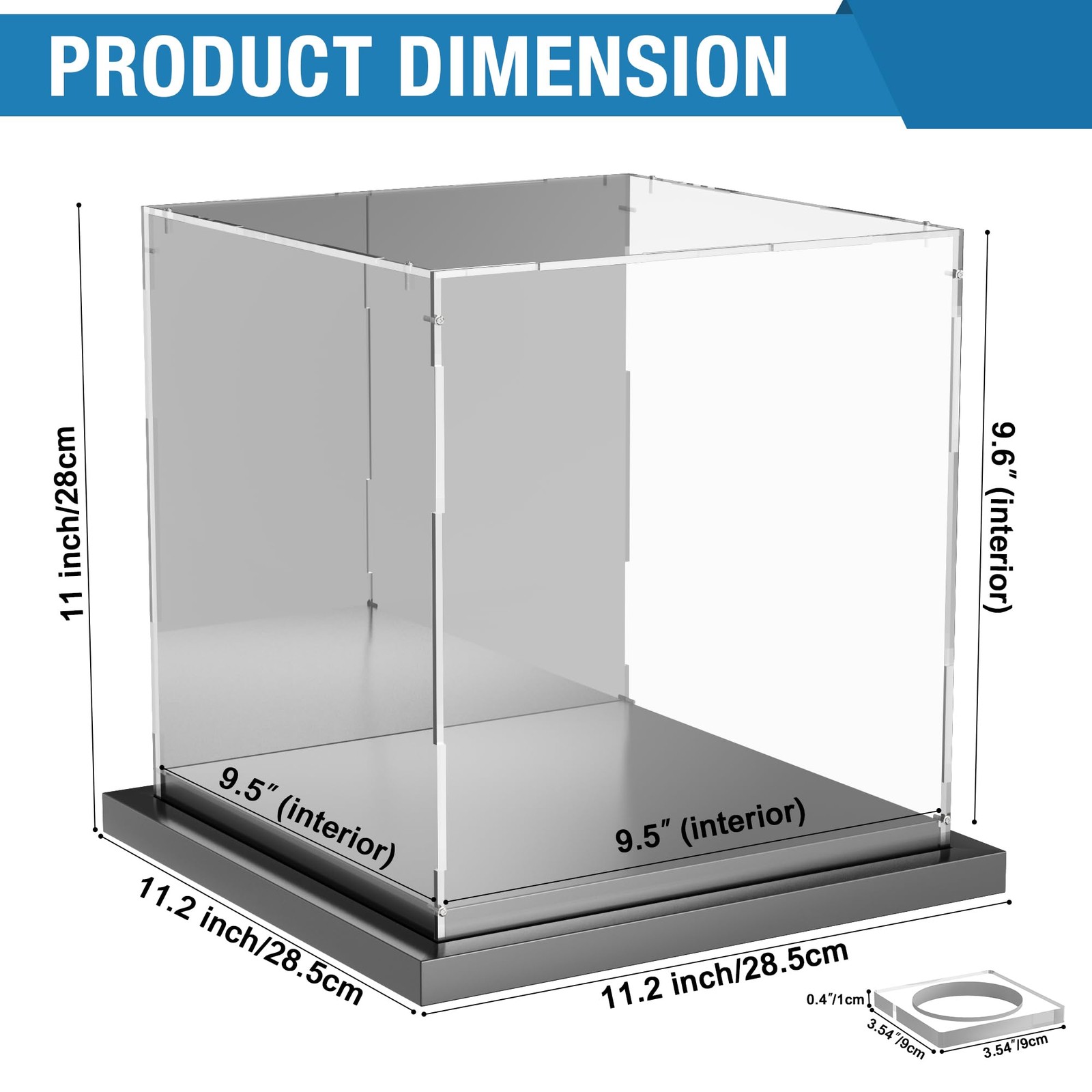Soccer Ball Display Case Clear Acrylic Display Case Box with Mirror Back and ...