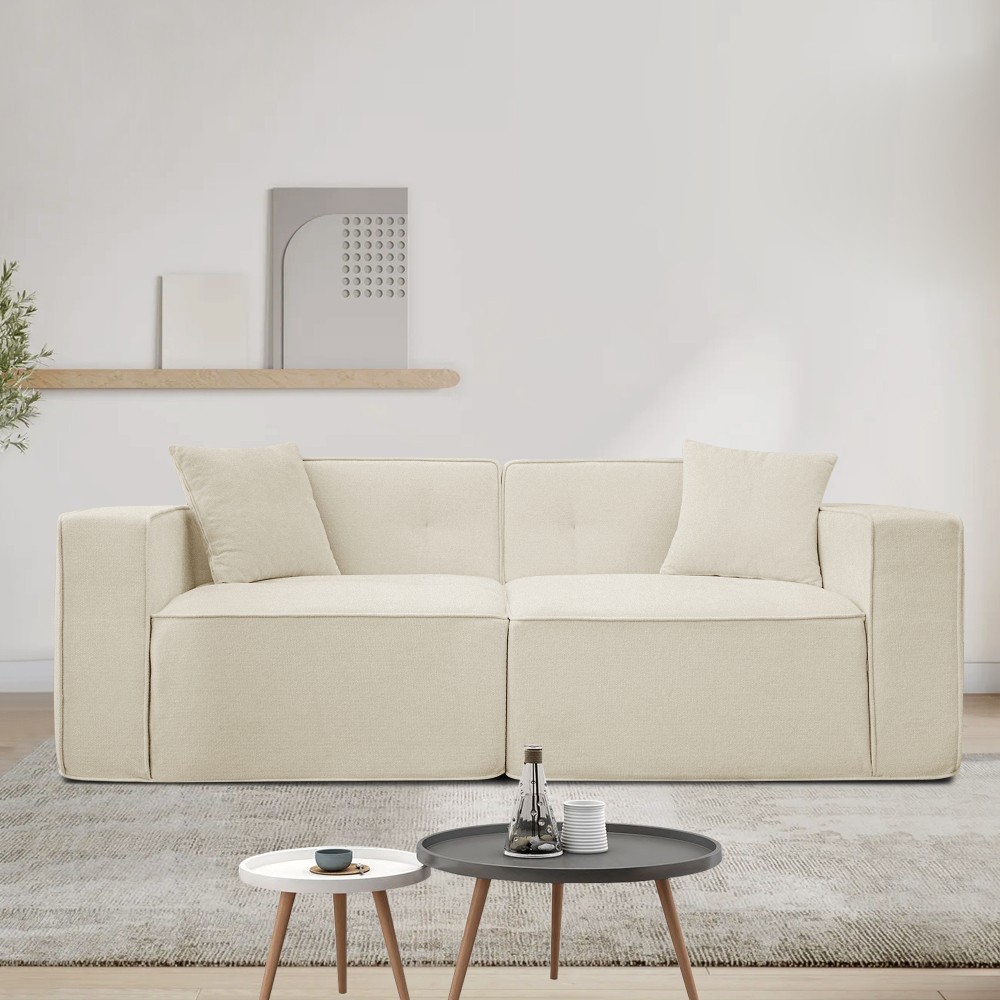 Modern Sofa 3-Seat Velvet Living Room Couch with Foam Cushion, Free Ship