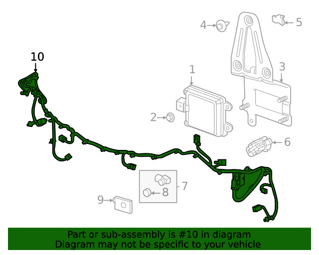 Genuine GM Front Object Alarm Sensor Wiring Harness 86797656