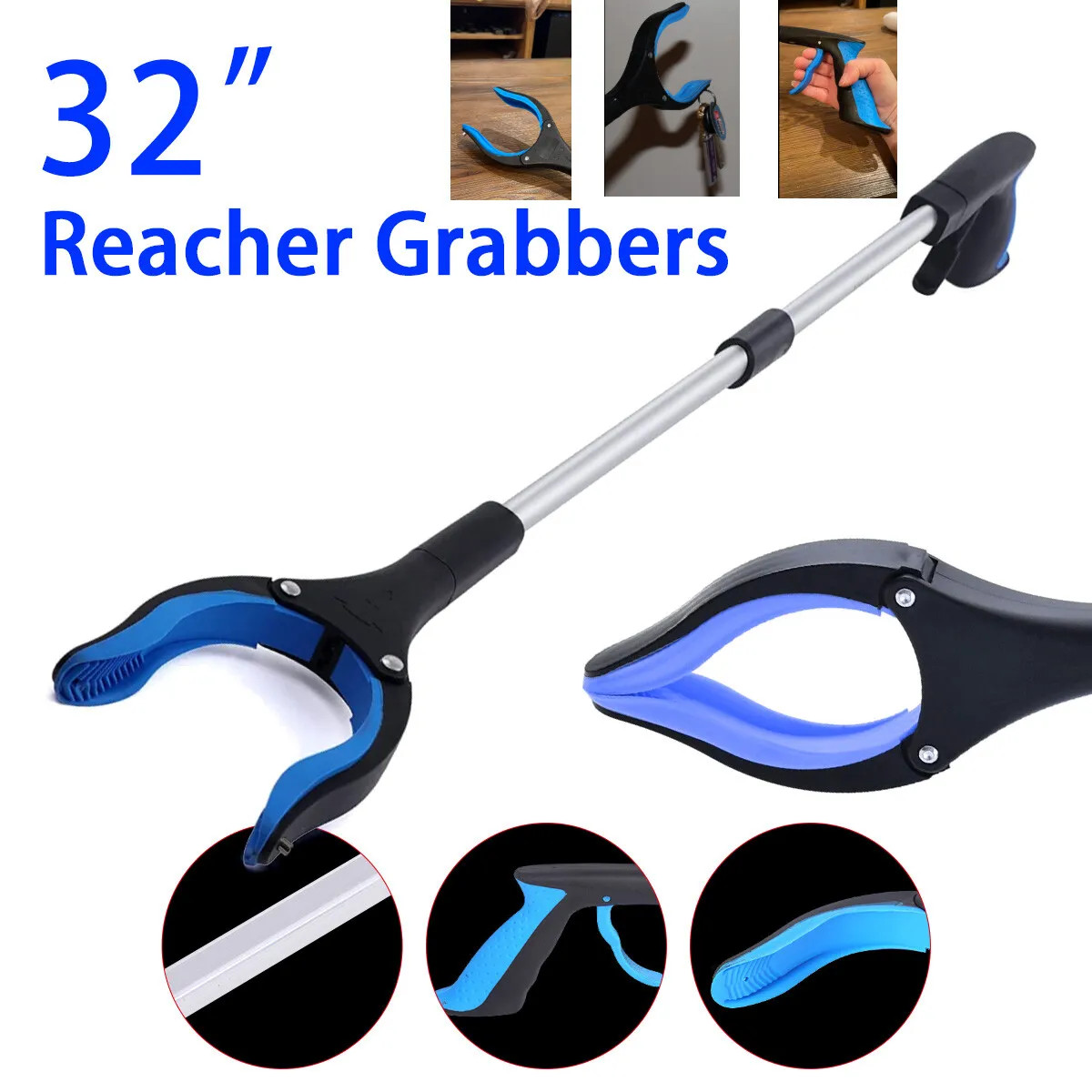 Collapsible Garbage Collector Picker Pickup Tool Clamp Extender Grabber