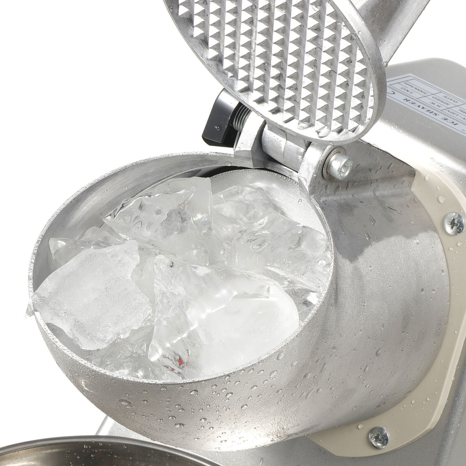 4PCS Electric Ice Crusher Shaver Machine High Efficiency Snow Cone Maker Silver