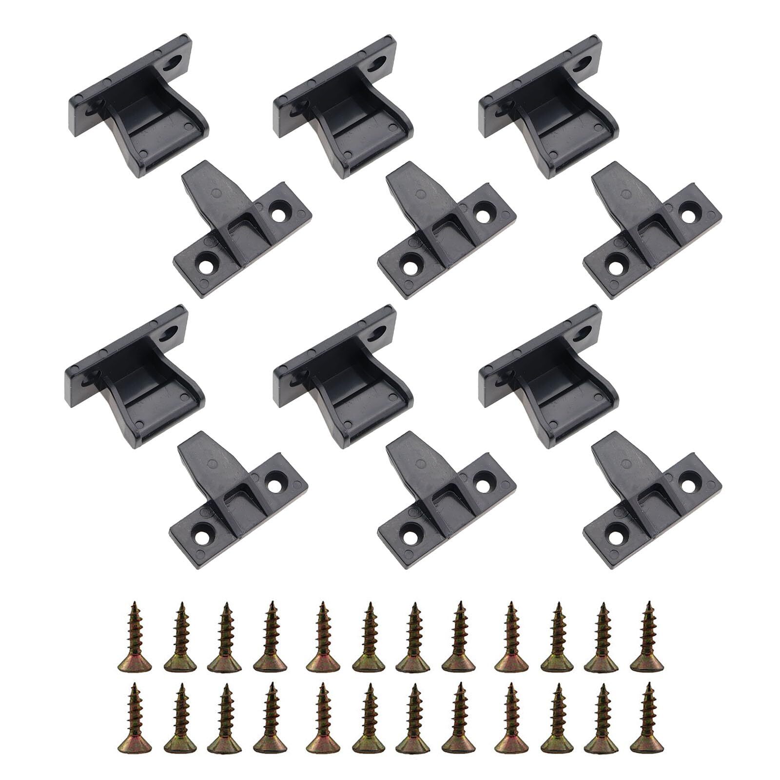 6 Pairs 48mm Black Plastic Stud Connector Quick Release Furniture Panel Conne...