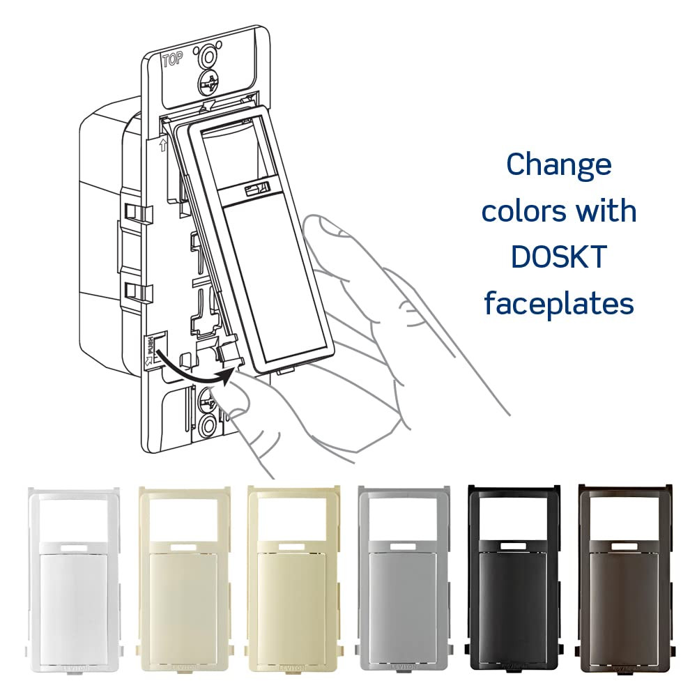 DOS02-LW Motion Sensor Light Switch, Motion Activated, Auto-On/Auto-Off, 2A, No