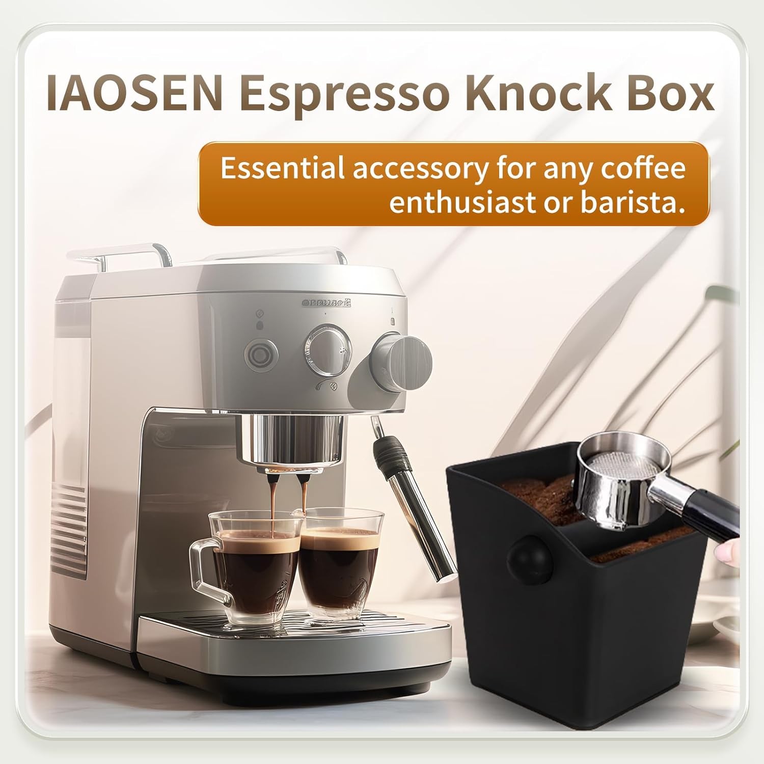 Knock Box Square High Sidewall Design Espresso