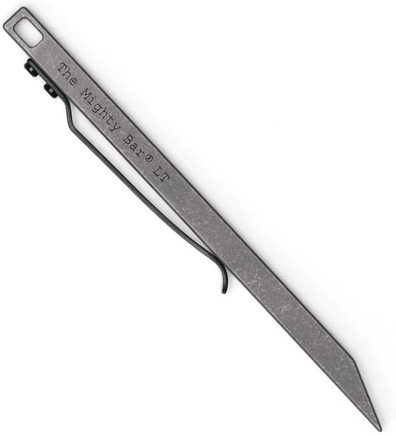 The Mighty Bar LT, Long Titanium Edition Pry Bar Tool, Stainless Steel Pocket Cl