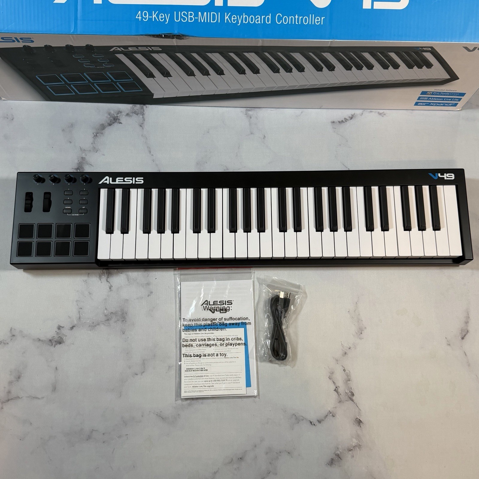 BNIB Alesis V49 49-Key USB MIDI Keyboard Controller - Tested