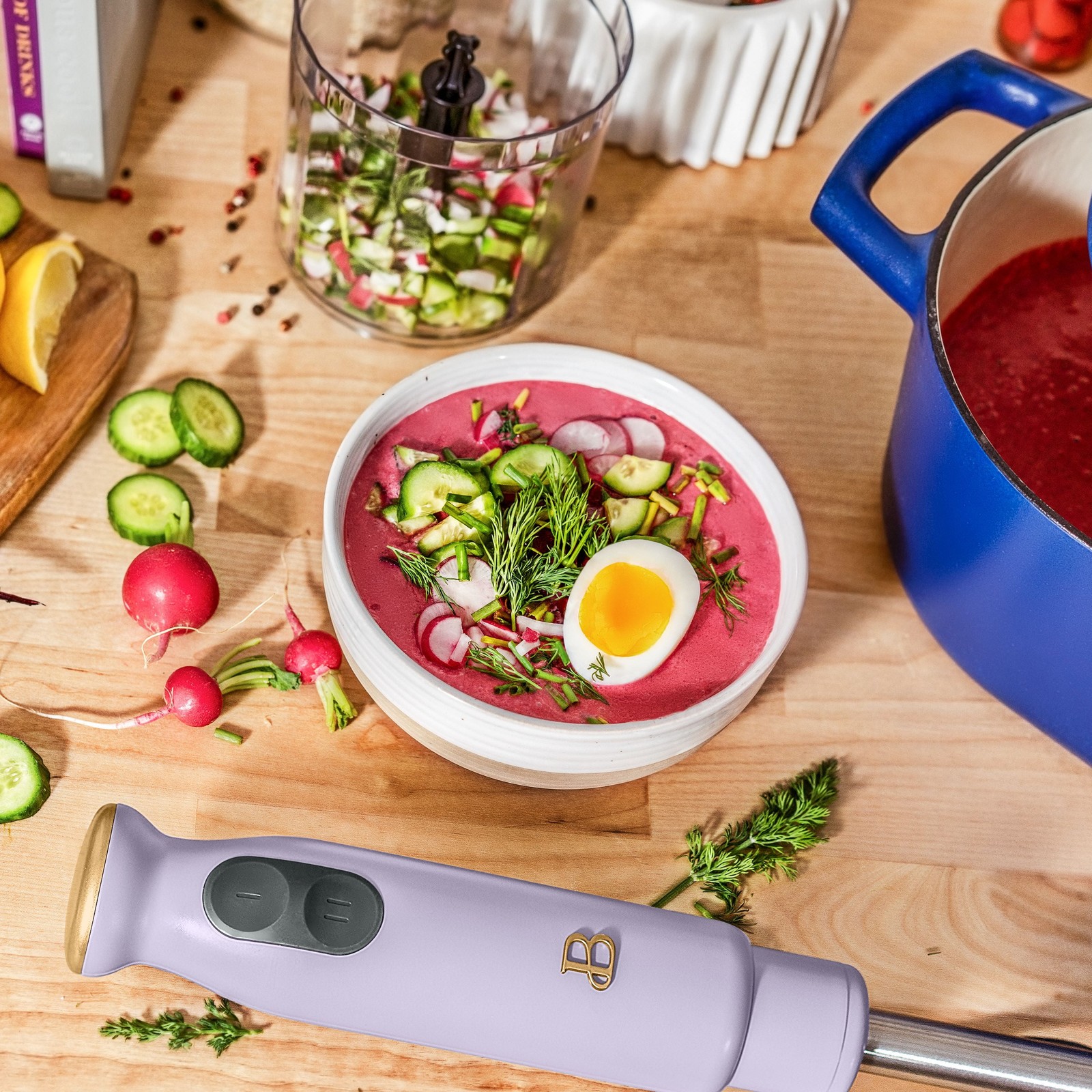 2-Speed Immersion Blender with Chopper & Measuring Cup, Lavender