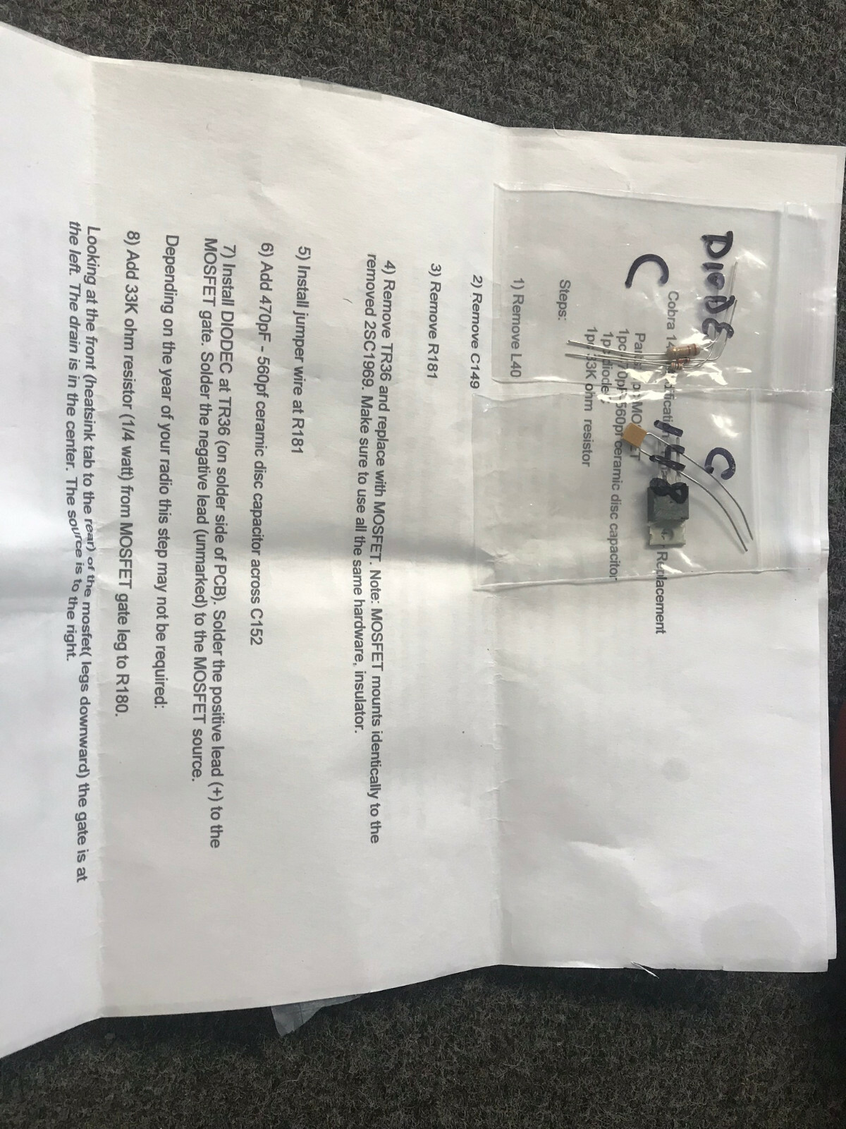 Cobra 148 MOSFET D+F Upgrade for Driver and Final